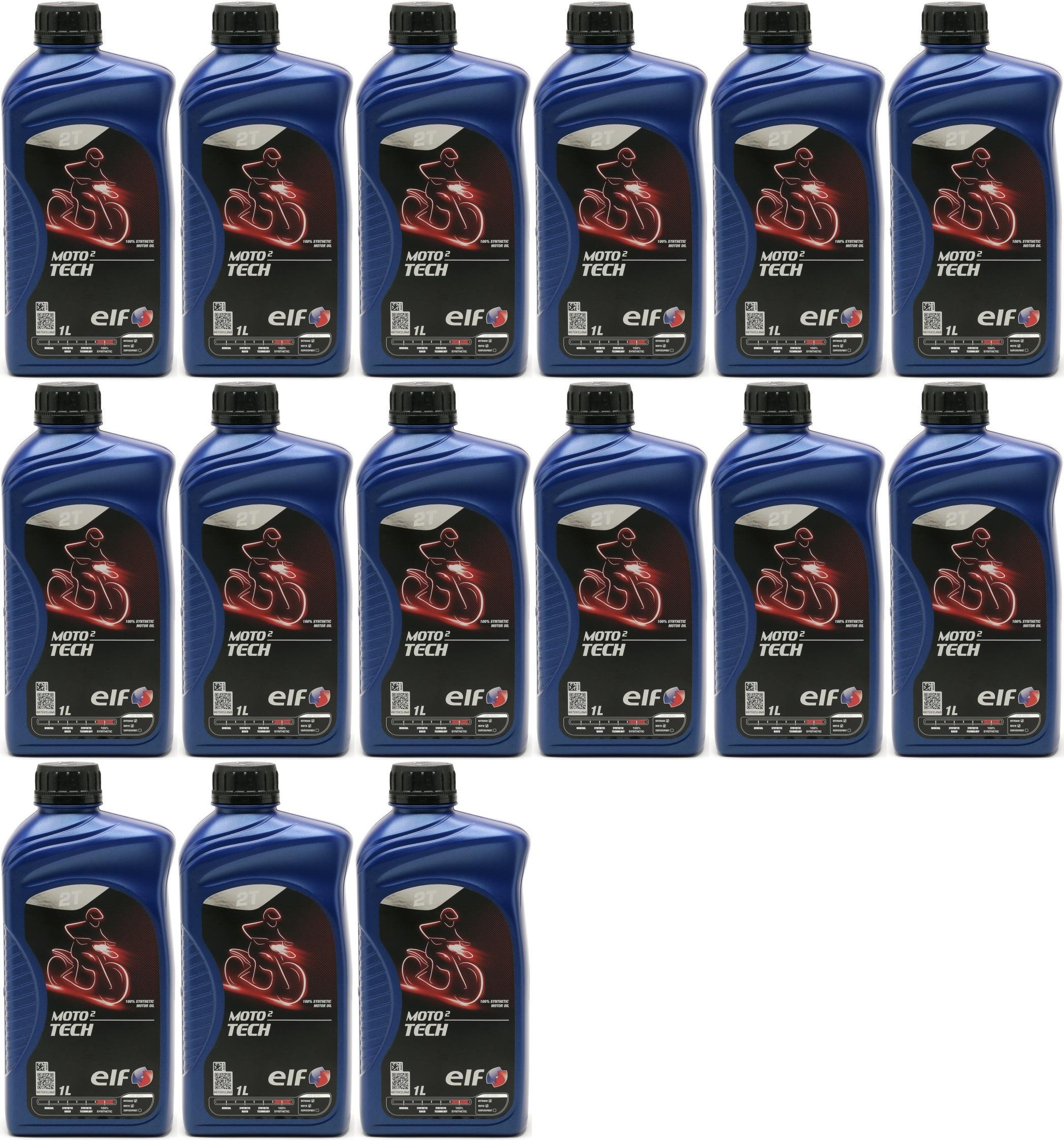 Elf Moto 2 tech 2T vollsynthetisches Motorrad Motoröl 15x 1l = 15 Liter