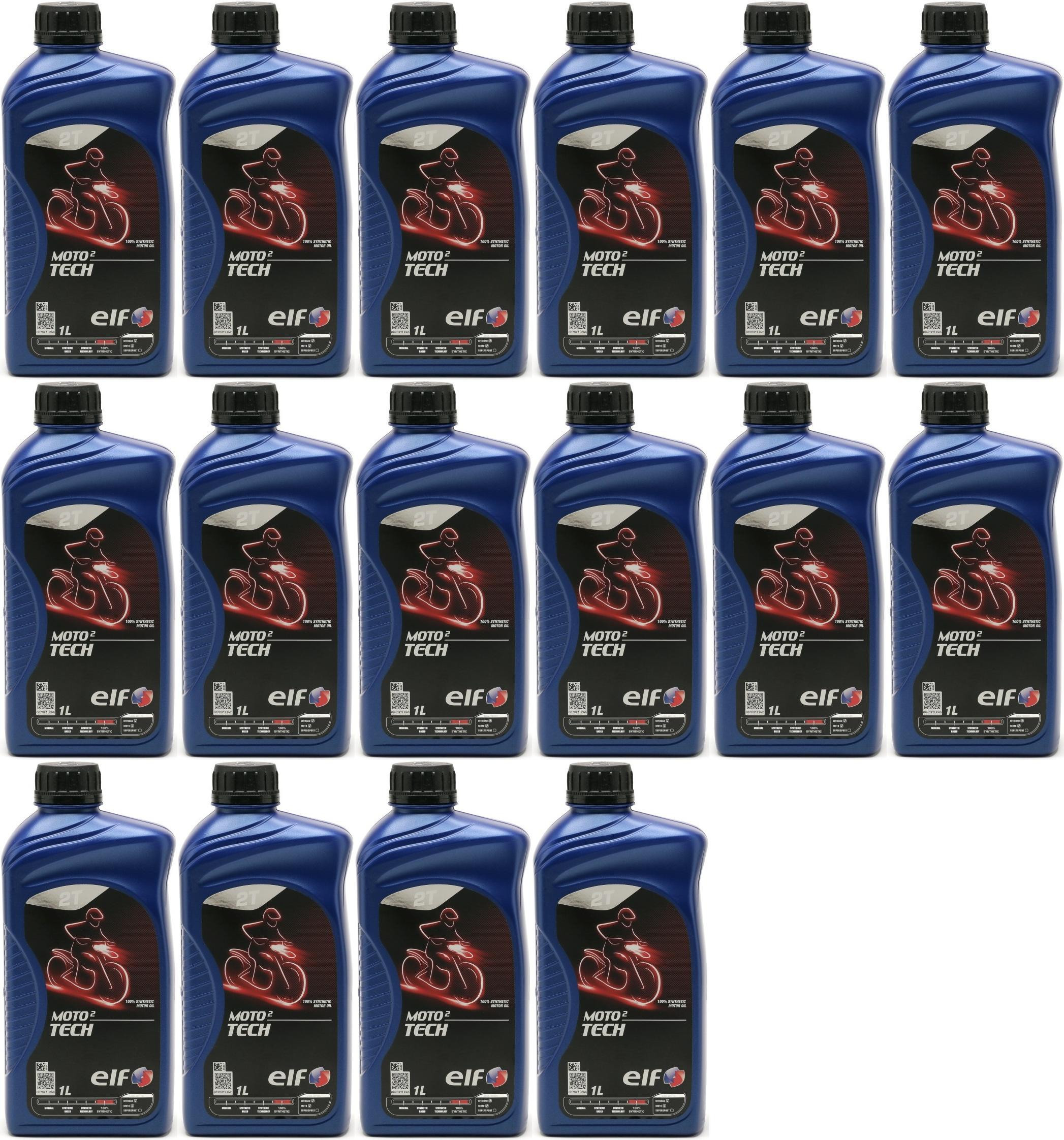 Elf Moto 2 tech 2T vollsynthetisches Motorrad Motoröl 16x 1l = 16 Liter