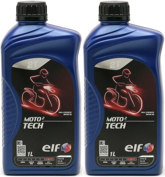 Elf Moto 2 tech 2T vollsynthetisches Motorrad Motoröl 2x 1l = 2 Liter