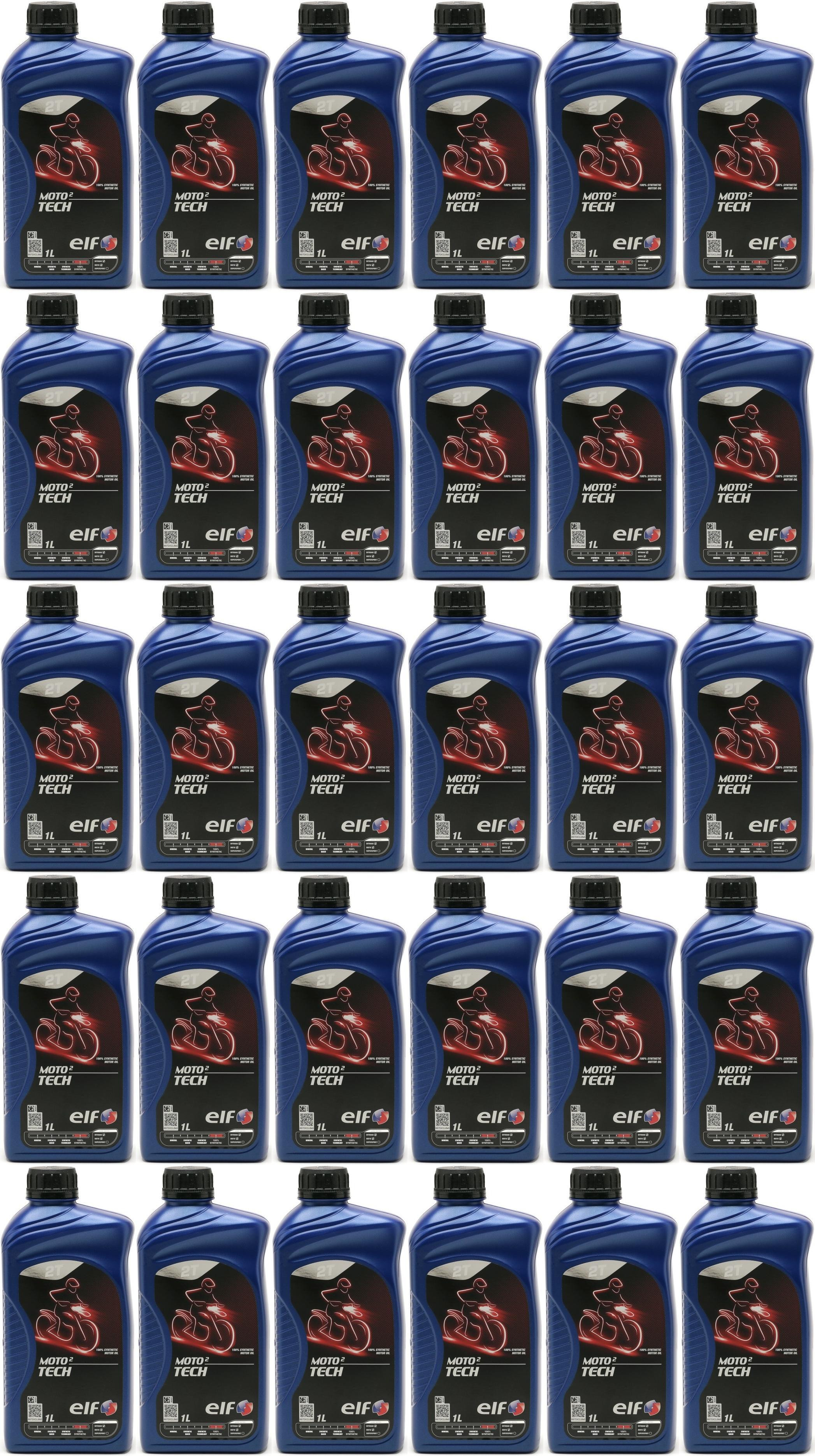 Elf Moto 2 tech 2T vollsynthetisches Motorrad Motoröl 30x 1l = 30 Liter