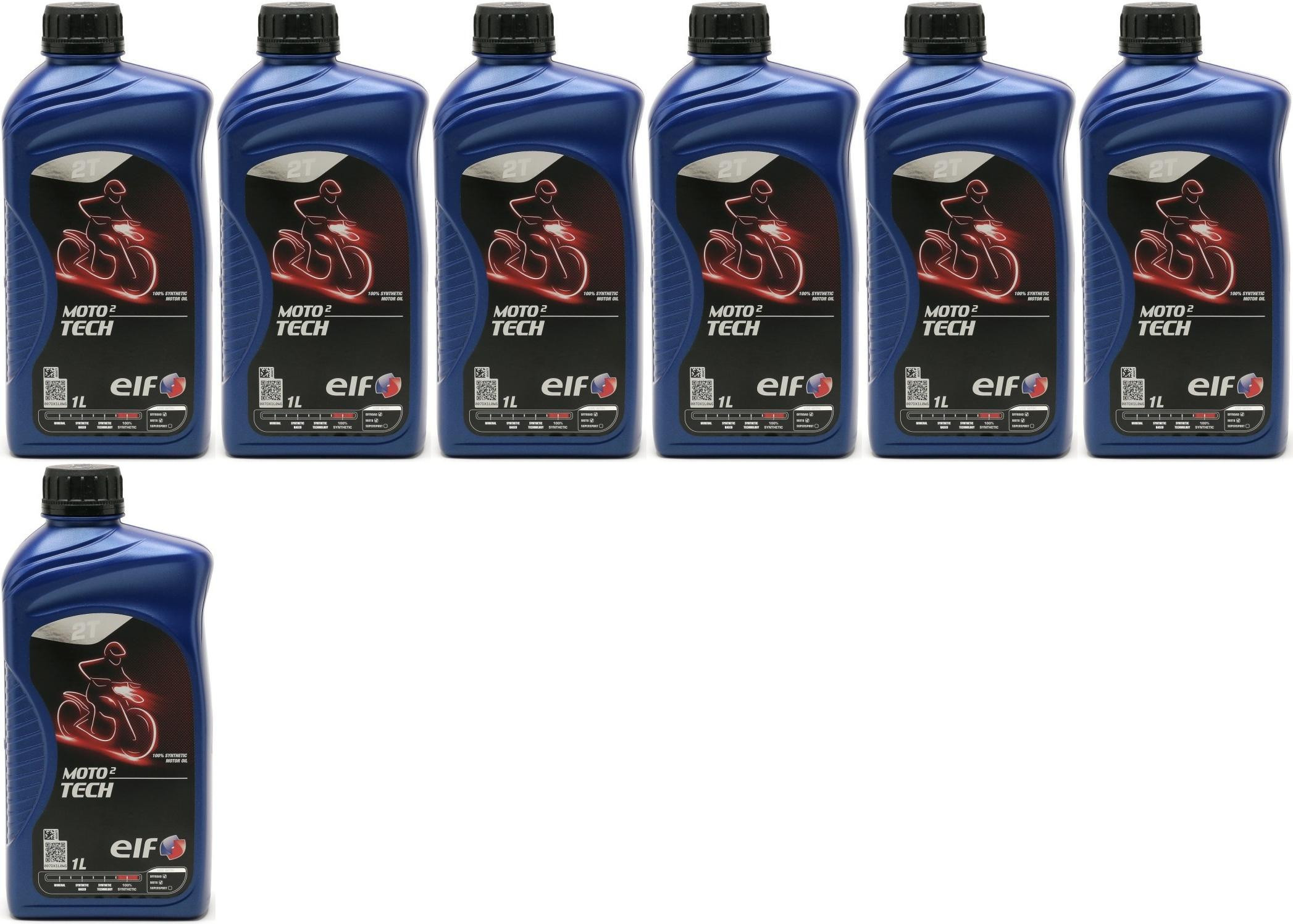 Elf Moto 2 tech 2T vollsynthetisches Motorrad Motoröl 7x 1l = 7 Liter