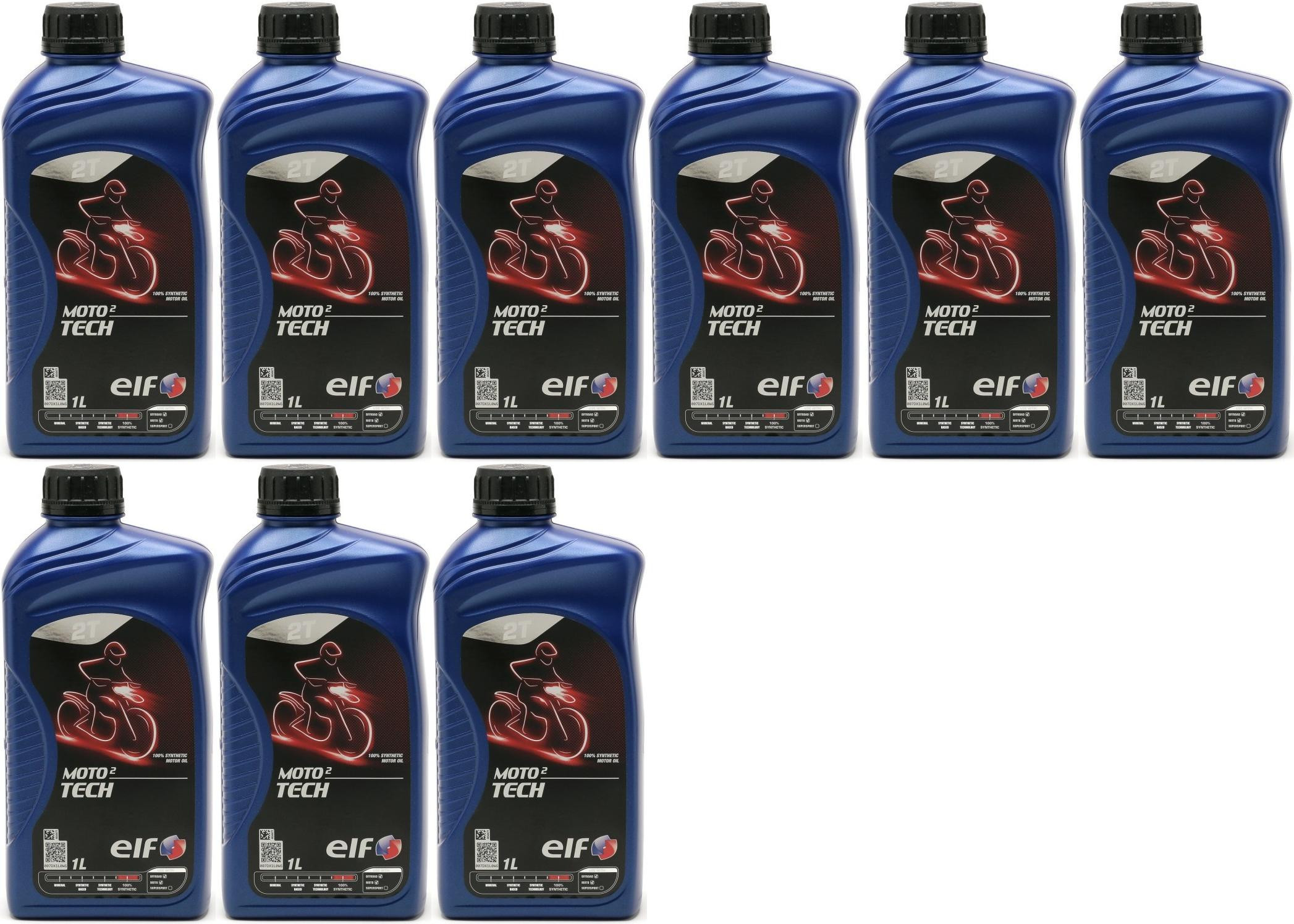 Elf Moto 2 tech 2T vollsynthetisches Motorrad Motoröl 9x 1l = 9 Liter