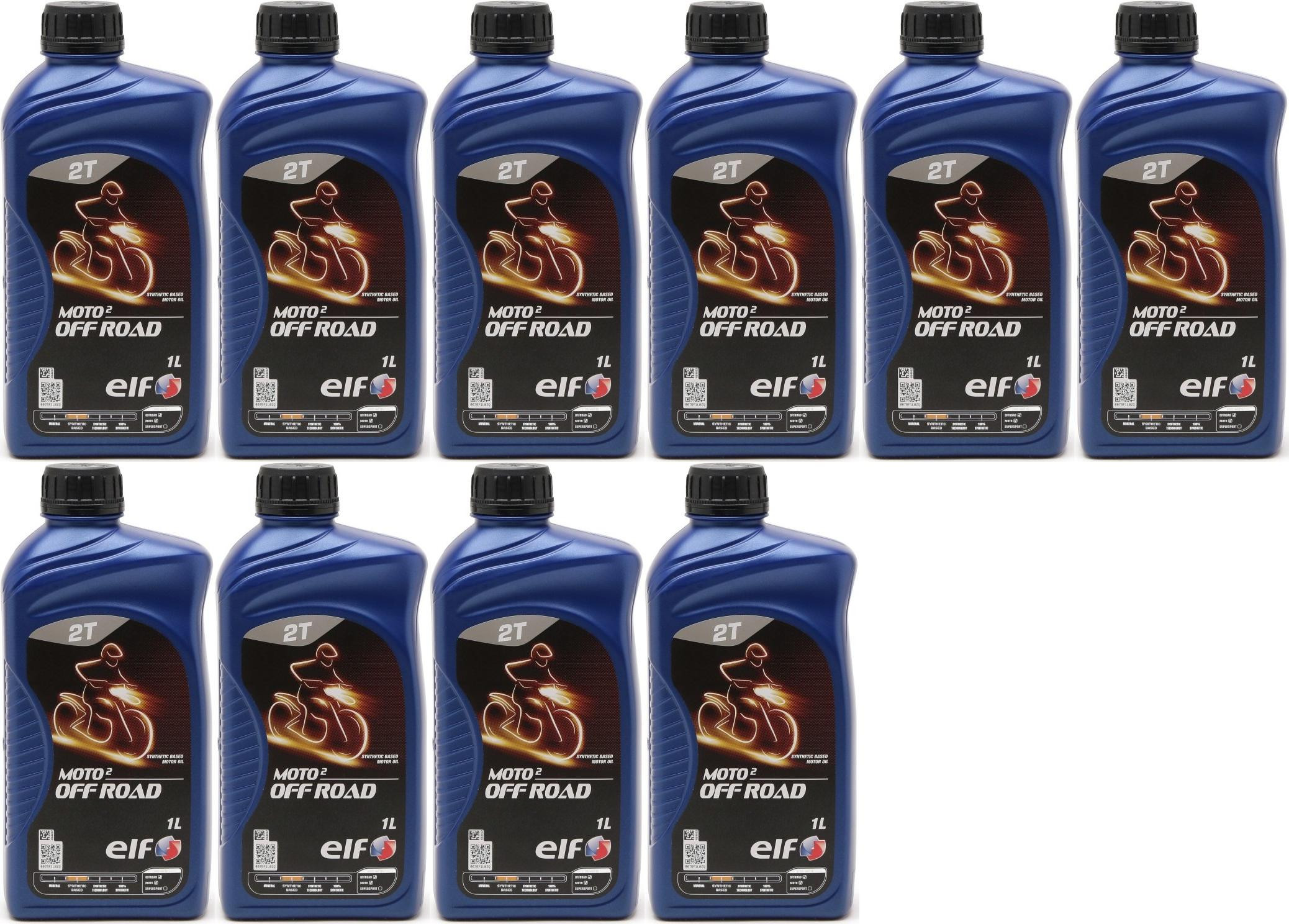 Elf Moto 2 Off Road teilsynthetisches 2T Motorrad Motorenöl 10x 1l = 10 Liter