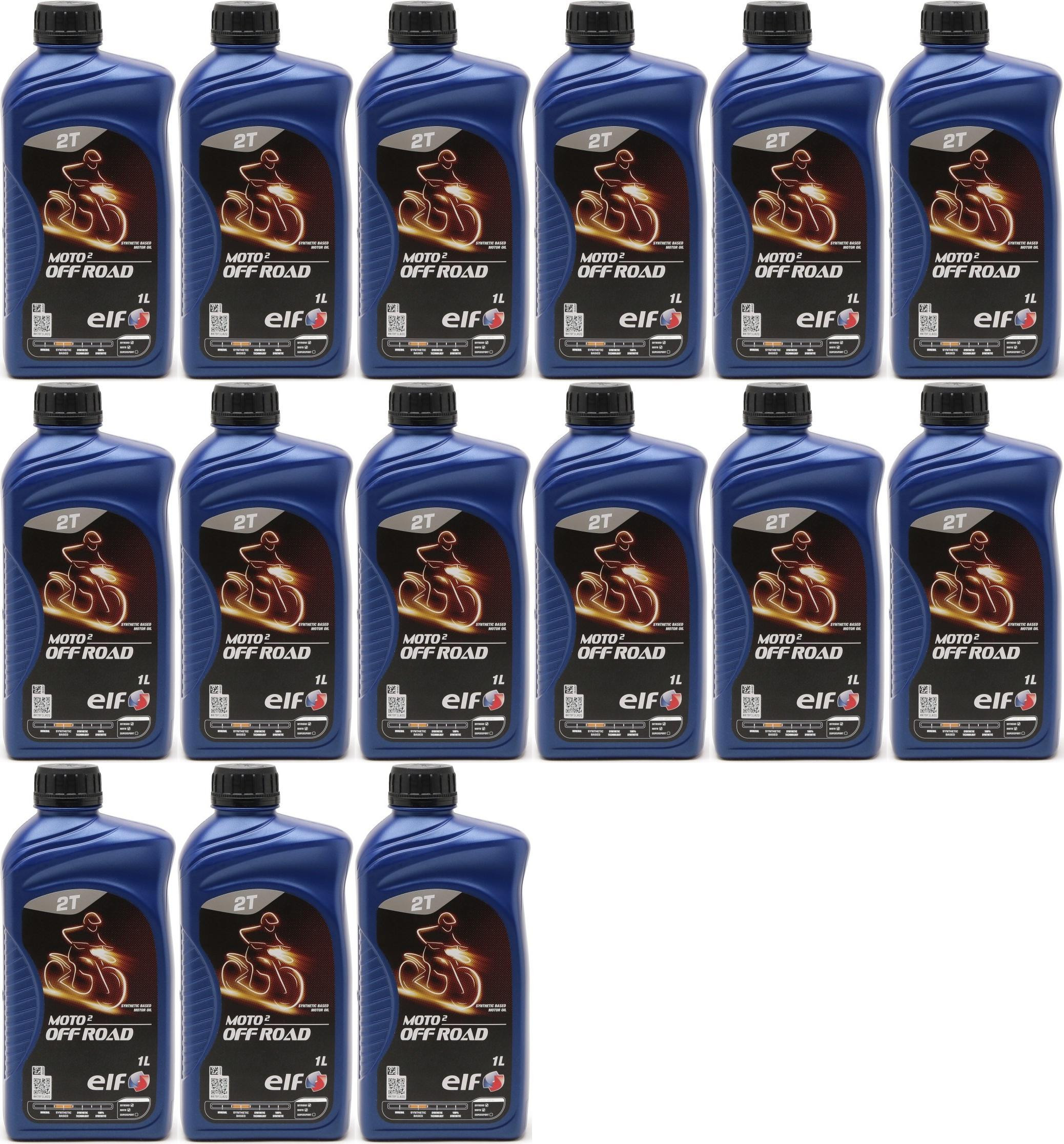 Elf Moto 2 Off Road teilsynthetisches 2T Motorrad Motorenöl 15x 1l = 15 Liter