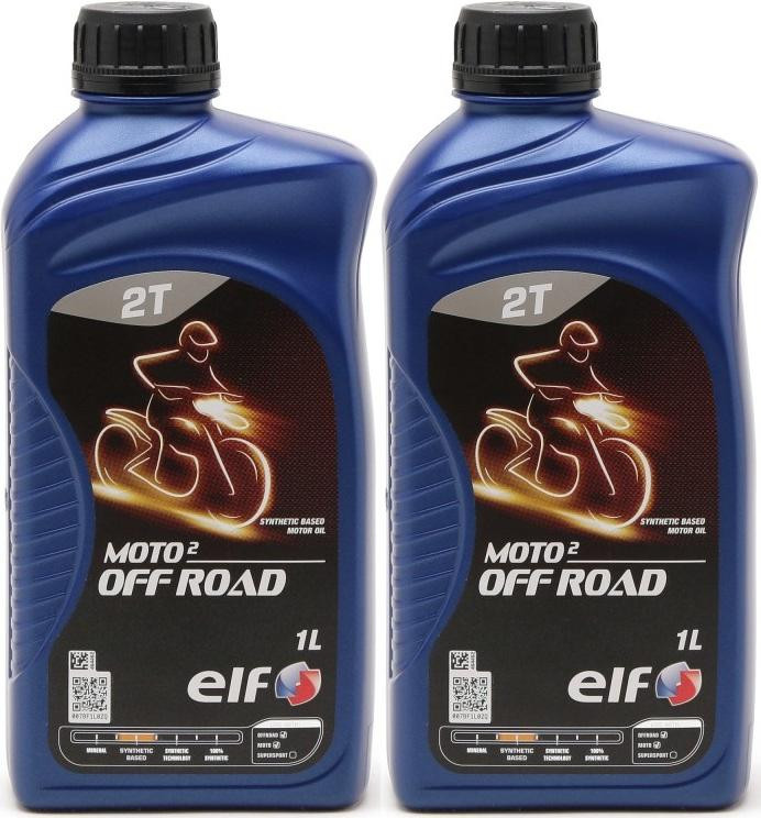 Elf Moto 2 Off Road teilsynthetisches 2T Motorrad Motorenöl 2x 1l = 2 Liter