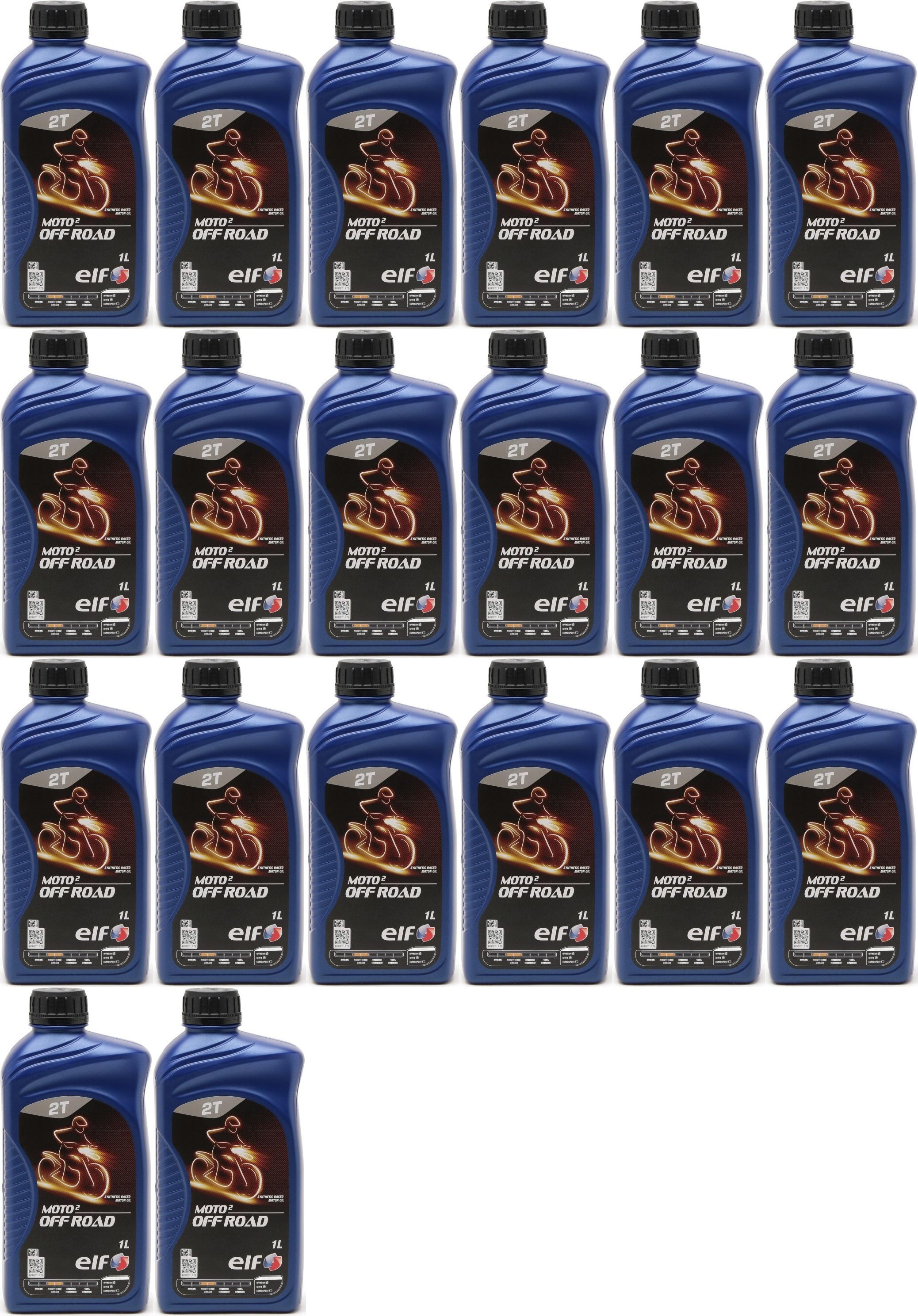 Elf Moto 2 Off Road teilsynthetisches 2T Motorrad Motorenöl 20x 1l = 20 Liter
