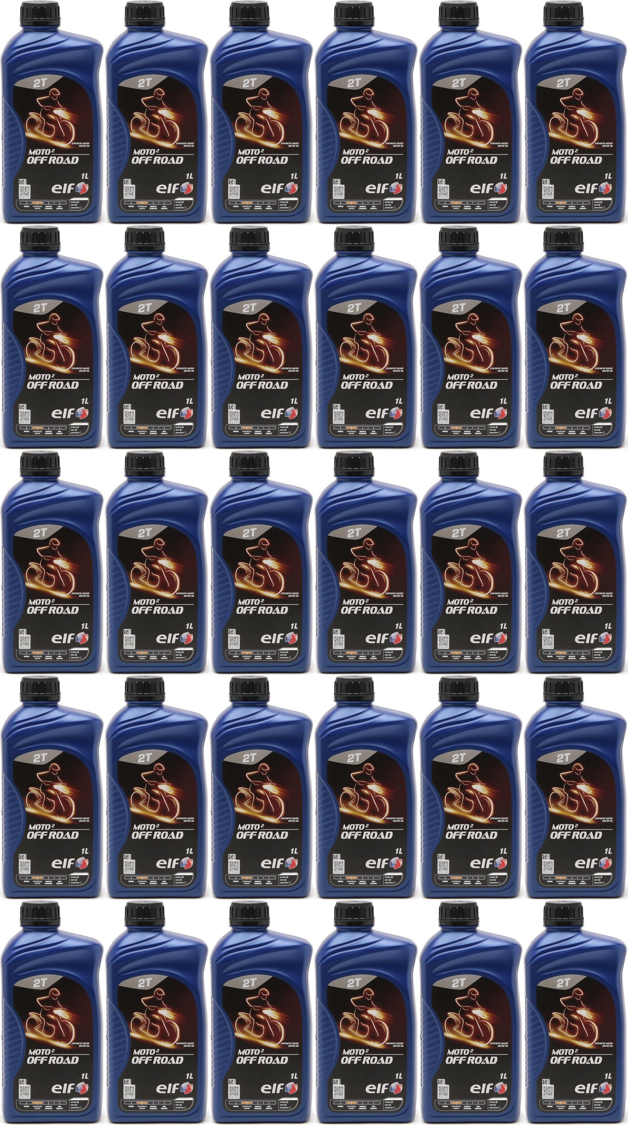 Elf Moto 2 Off Road teilsynthetisches 2T Motorrad Motorenöl 30x 1l = 30 Liter