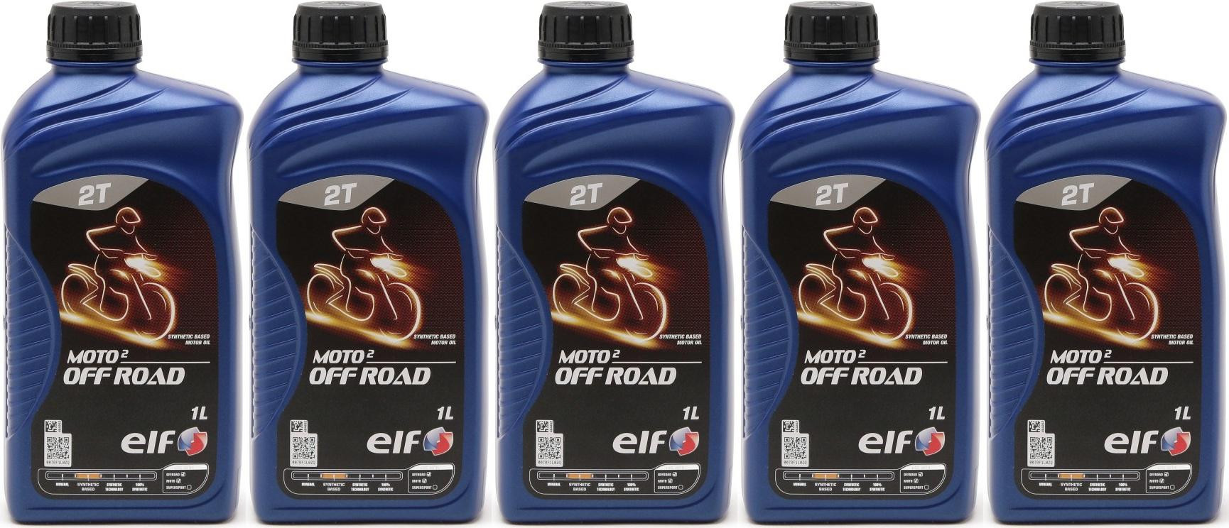 Elf Moto 2 Off Road teilsynthetisches 2T Motorrad Motorenöl 5x 1l = 5 Liter
