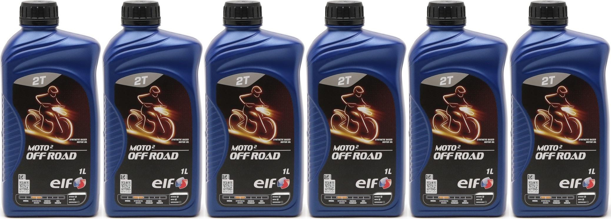 Elf Moto 2 Off Road teilsynthetisches 2T Motorrad Motorenöl 6x 1l = 6 Liter