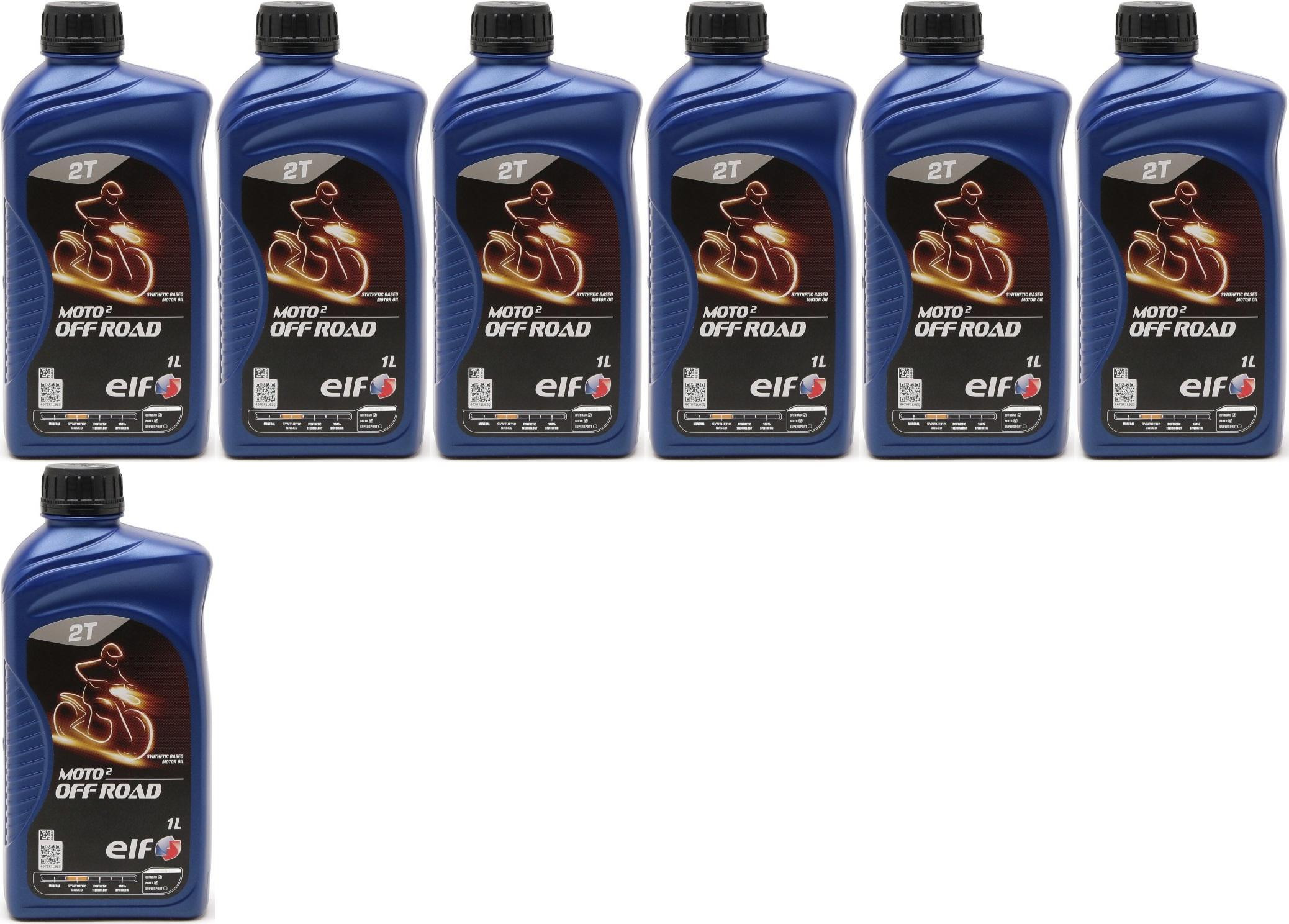 Elf Moto 2 Off Road teilsynthetisches 2T Motorrad Motorenöl 7x 1l = 7 Liter