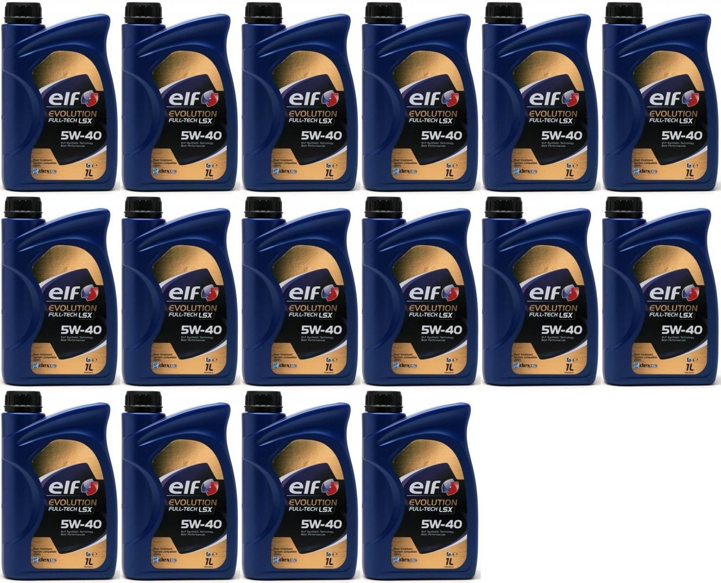 Elf Evolution FULL-TECH LSX 5W-40 Motoröl 16x 1l = 16 Liter