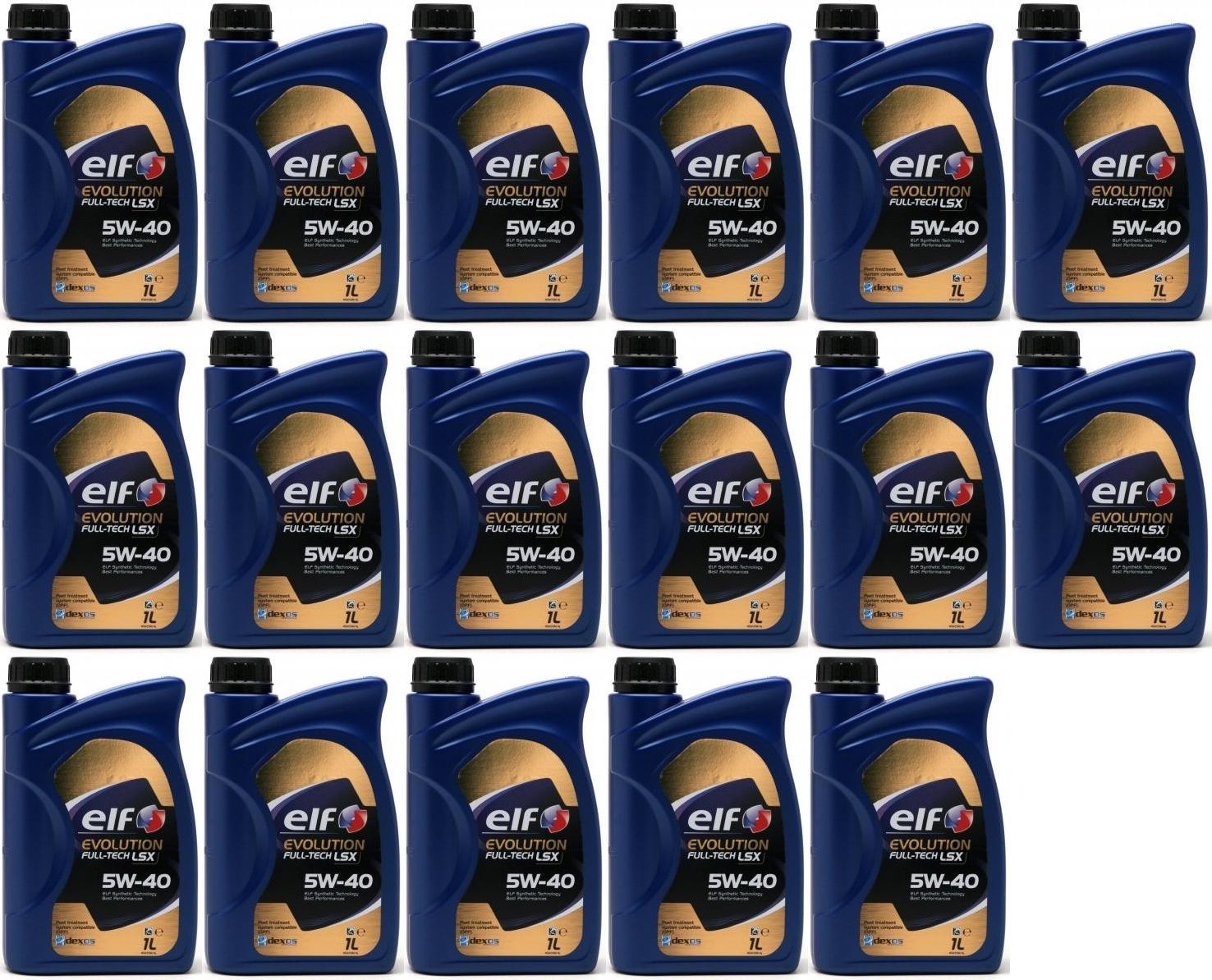 Elf Evolution FULL-TECH LSX 5W-40 Motoröl 17x 1l = 17 Liter