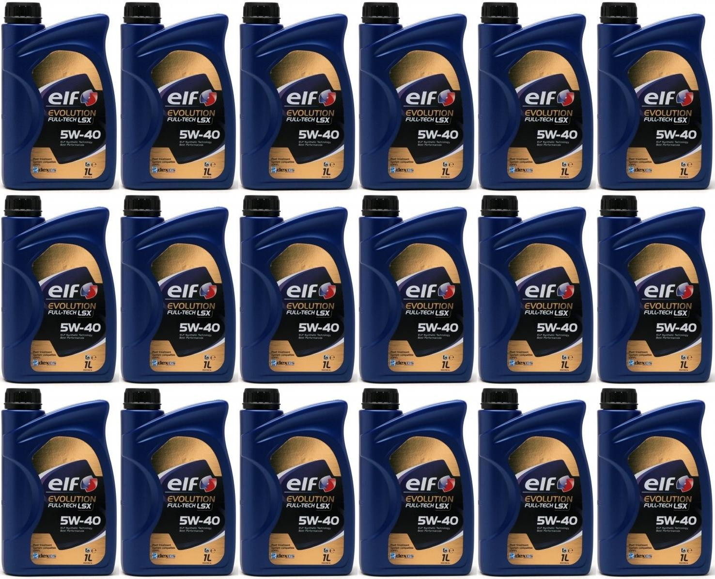 Elf Evolution FULL-TECH LSX 5W-40 Motoröl 18x 1l = 18 Liter