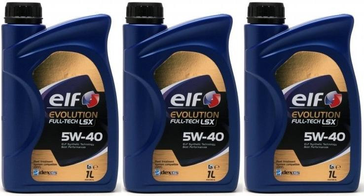 Elf Evolution FULL-TECH LSX 5W-40 Motoröl 3x 1l = 3 Liter