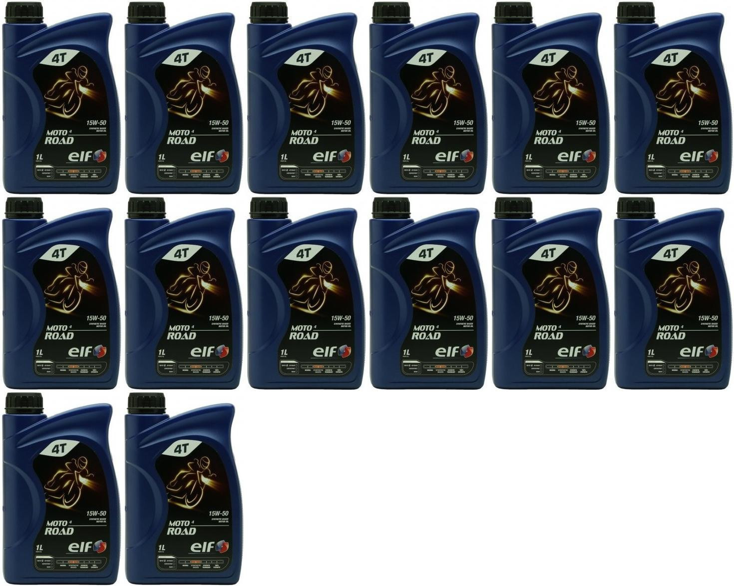 Elf Moto 4 Road 15W-50 4T Motorrad Motoröl 14x 1l = 14 Liter