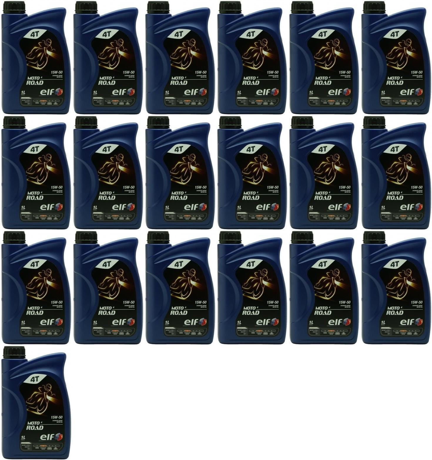 Elf Moto 4 Road 15W-50 4T Motorrad Motoröl 19x 1l = 19 Liter