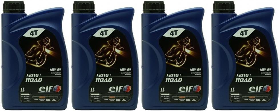 Elf Moto 4 Road 15W-50 4T Motorrad Motoröl 4x 1l = 4 Liter