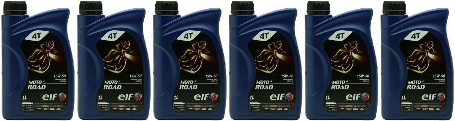 Elf Moto 4 Road 15W-50 4T Motorrad Motoröl 6x 1l = 6 Liter