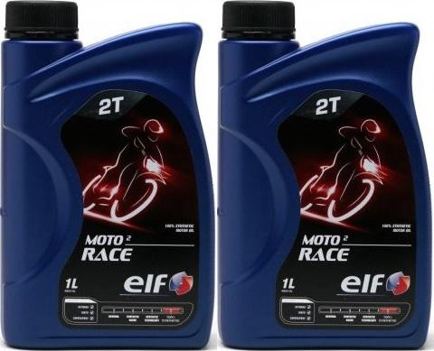 Elf Moto 2 Race 2-T vollsynthetisches 100% Ester Motorrad Motoröl 2x 1l=2 Liter