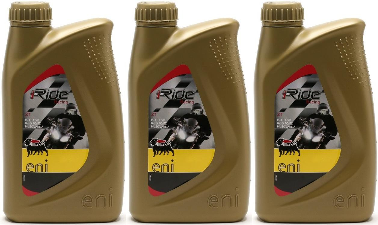 ENI i-Ride racing 2t vollsynthetisches Motorrad Motoröl 3x 1l = 3 Liter