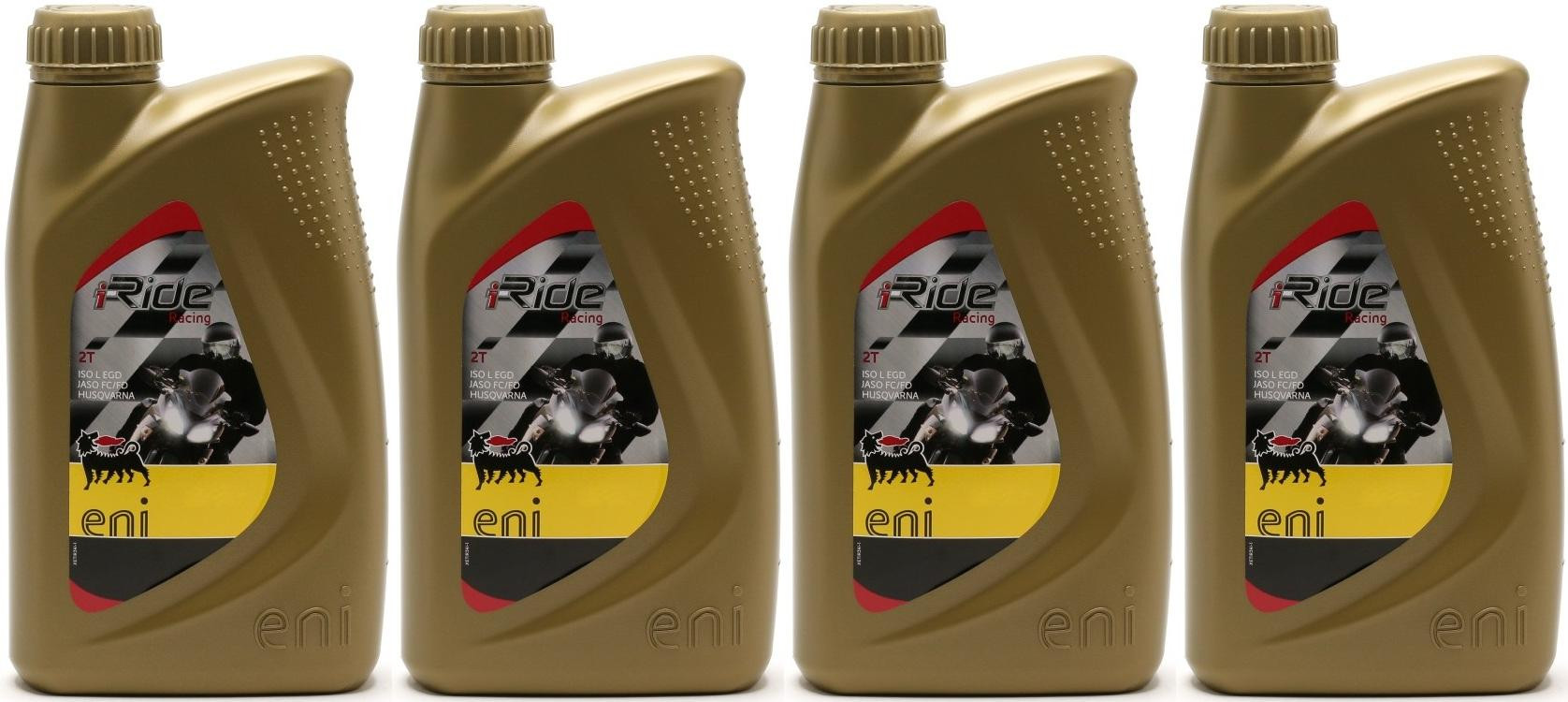 ENI i-Ride racing 2t vollsynthetisches Motorrad Motoröl 4x 1l = 4 Liter