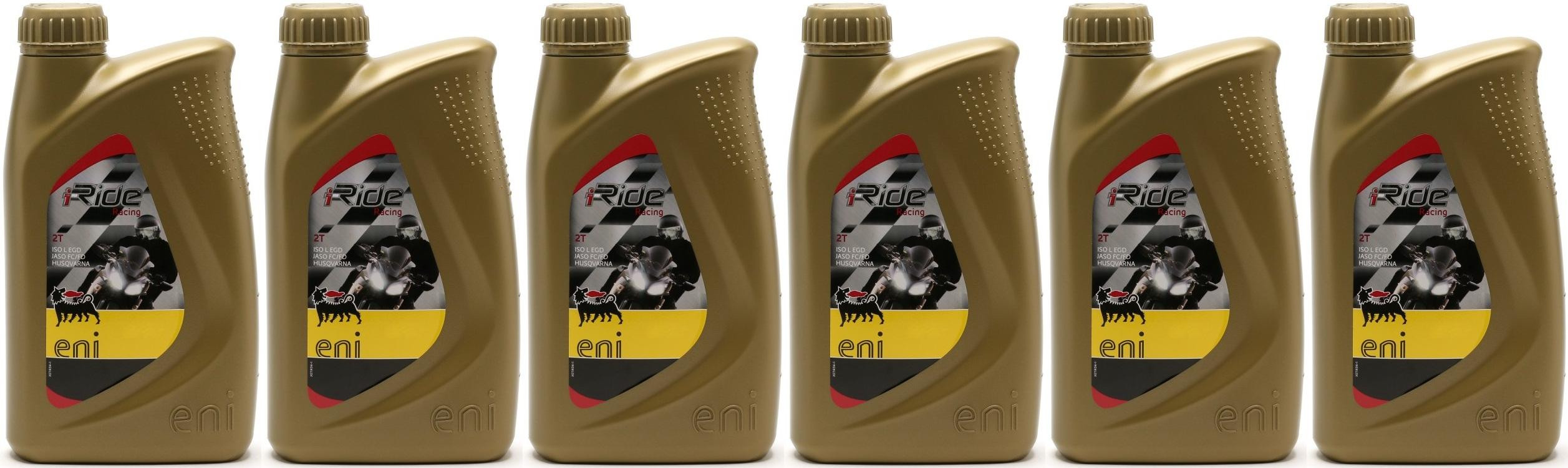 ENI i-Ride racing 2t vollsynthetisches Motorrad Motoröl 6x 1l = 6 Liter