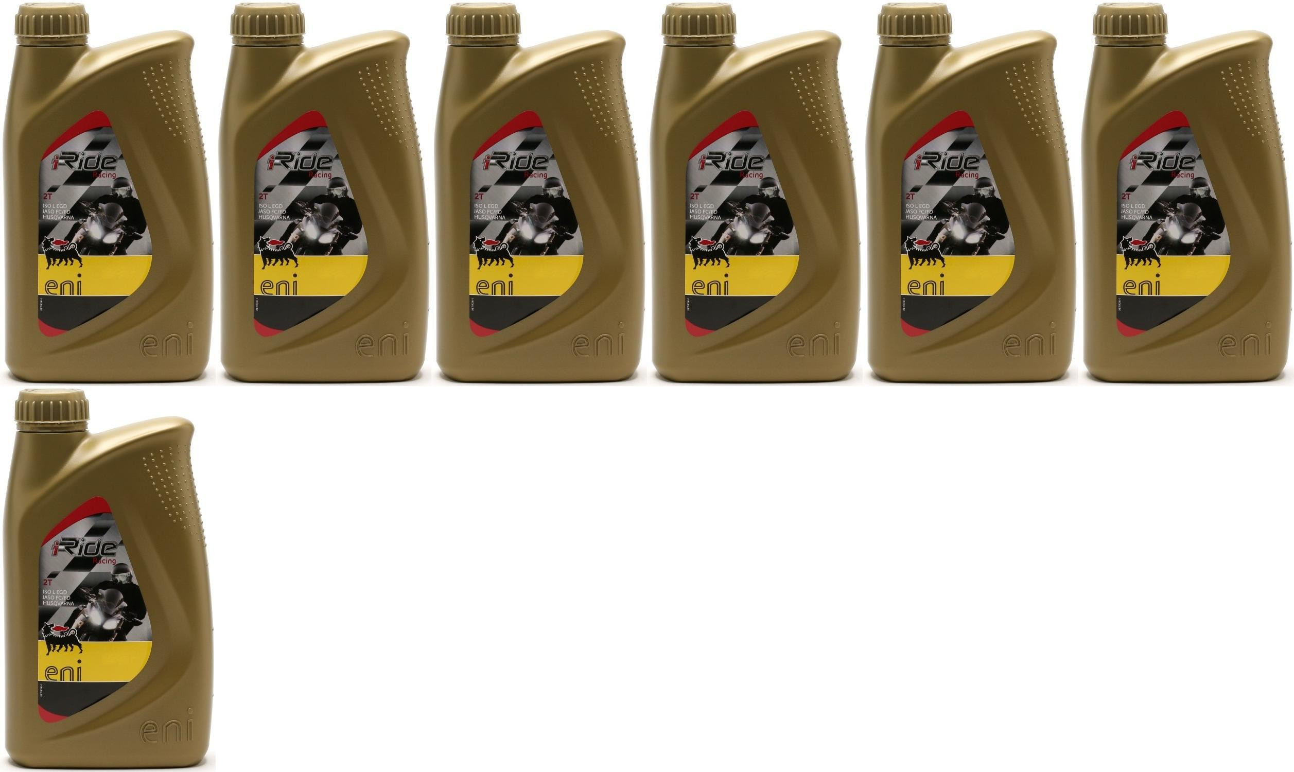 ENI i-Ride racing 2t vollsynthetisches Motorrad Motoröl 7x 1l = 7 Liter