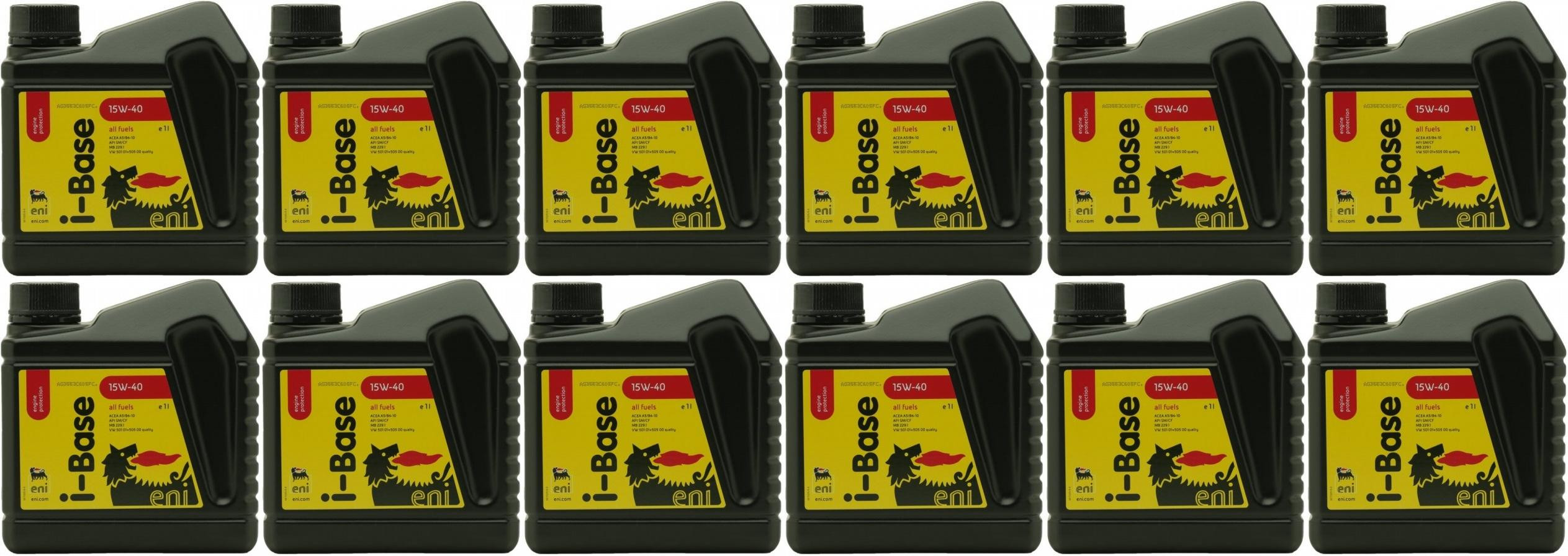 Eni i-Base 15W-40 Motoröl 12x 1l = 12 Liter