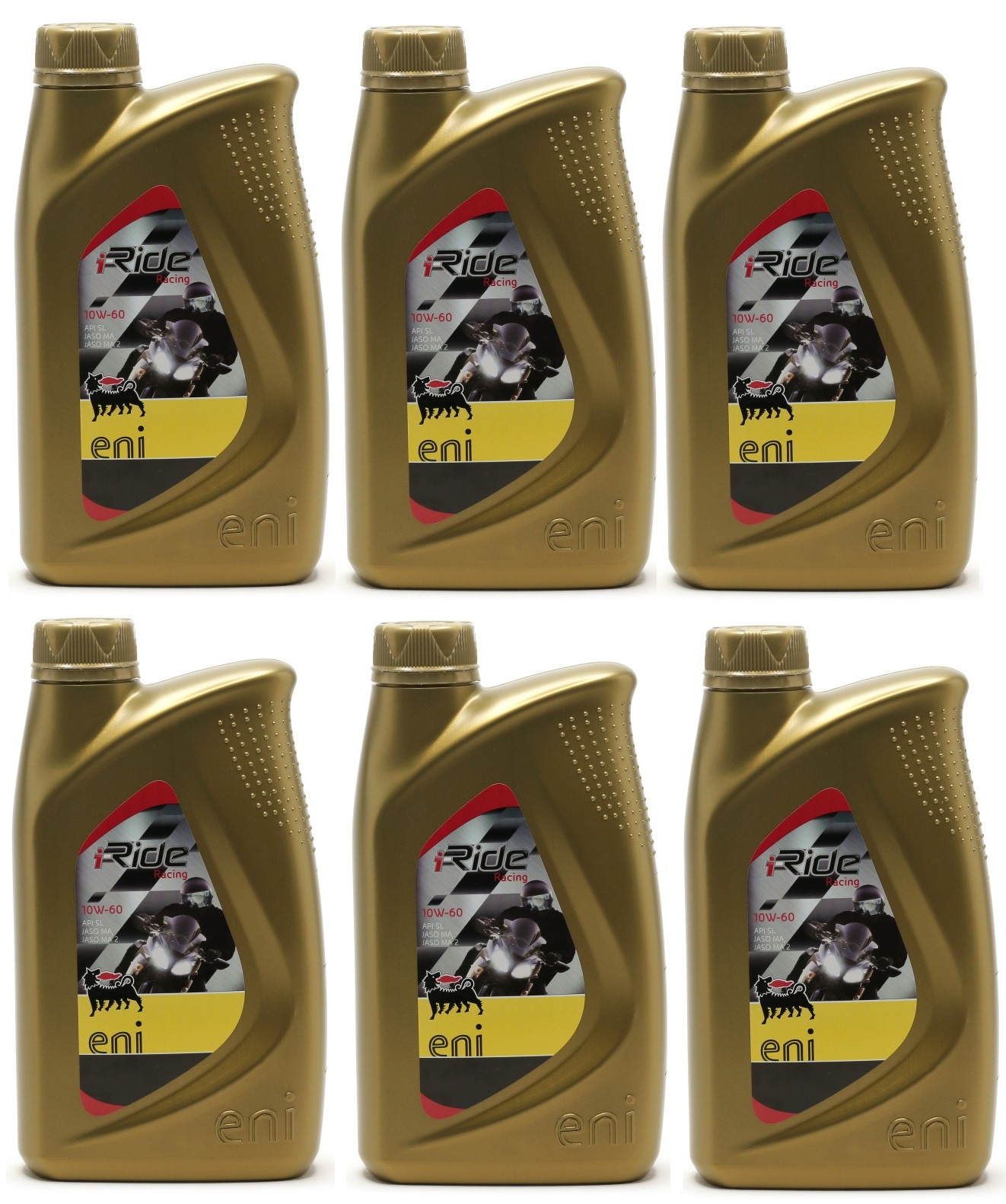 Eni i-Ride Racing 10W-60 synthetisches Motorrad Motoröl 6x 1l = 6 Liter
