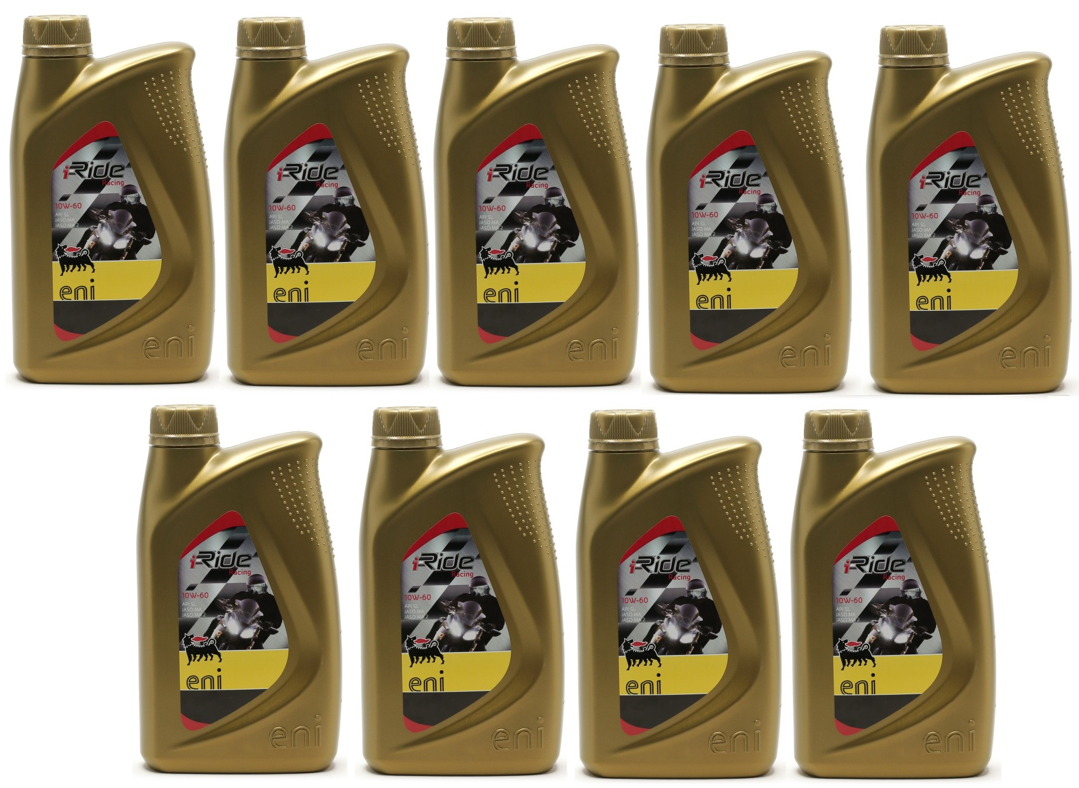 Eni i-Ride Racing 10W-60 synthetisches Motorrad Motoröl 9x 1l = 9 Liter