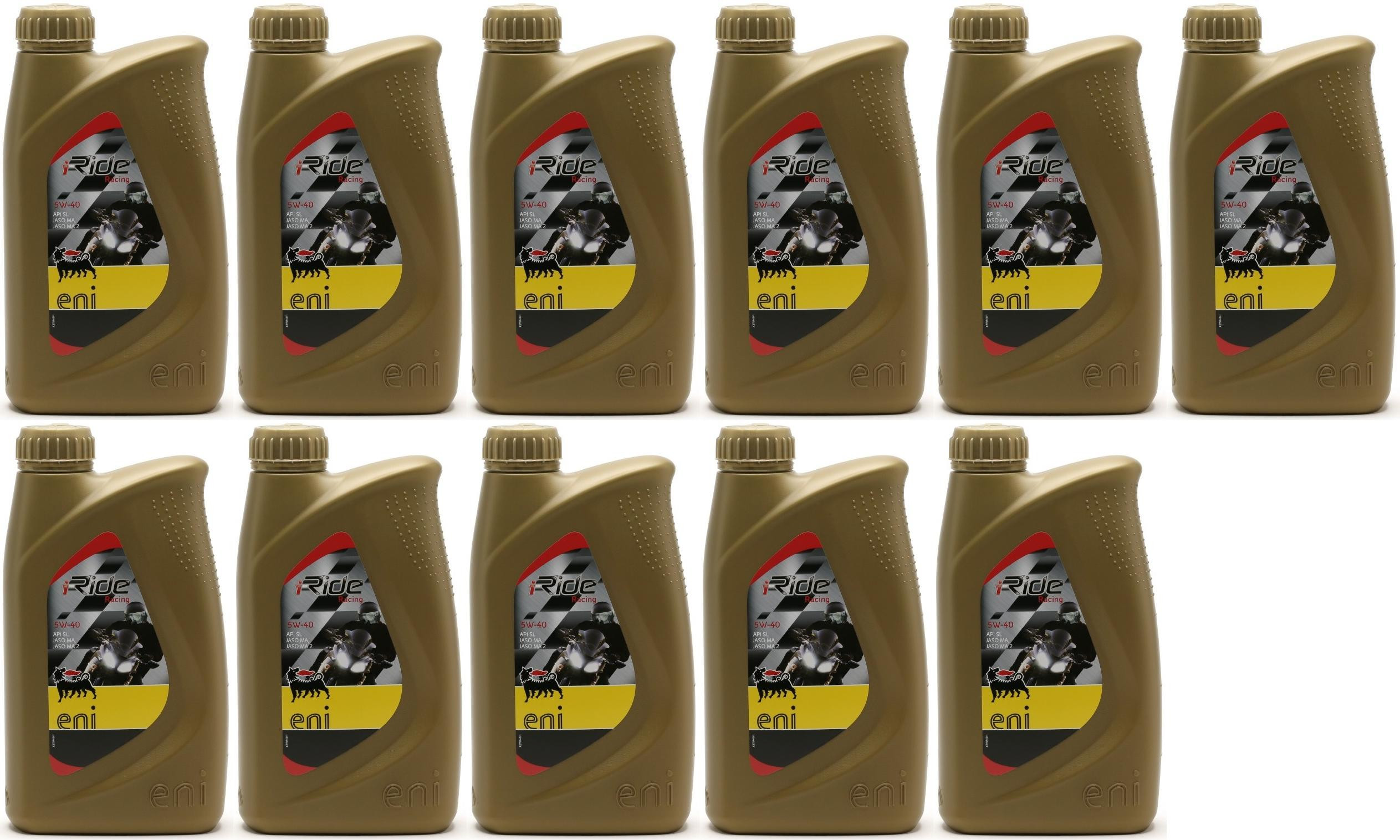 Eni i-Ride Racing 5W-40 synthetisches Motorrad Motoröl 11x 1l = 11 Liter