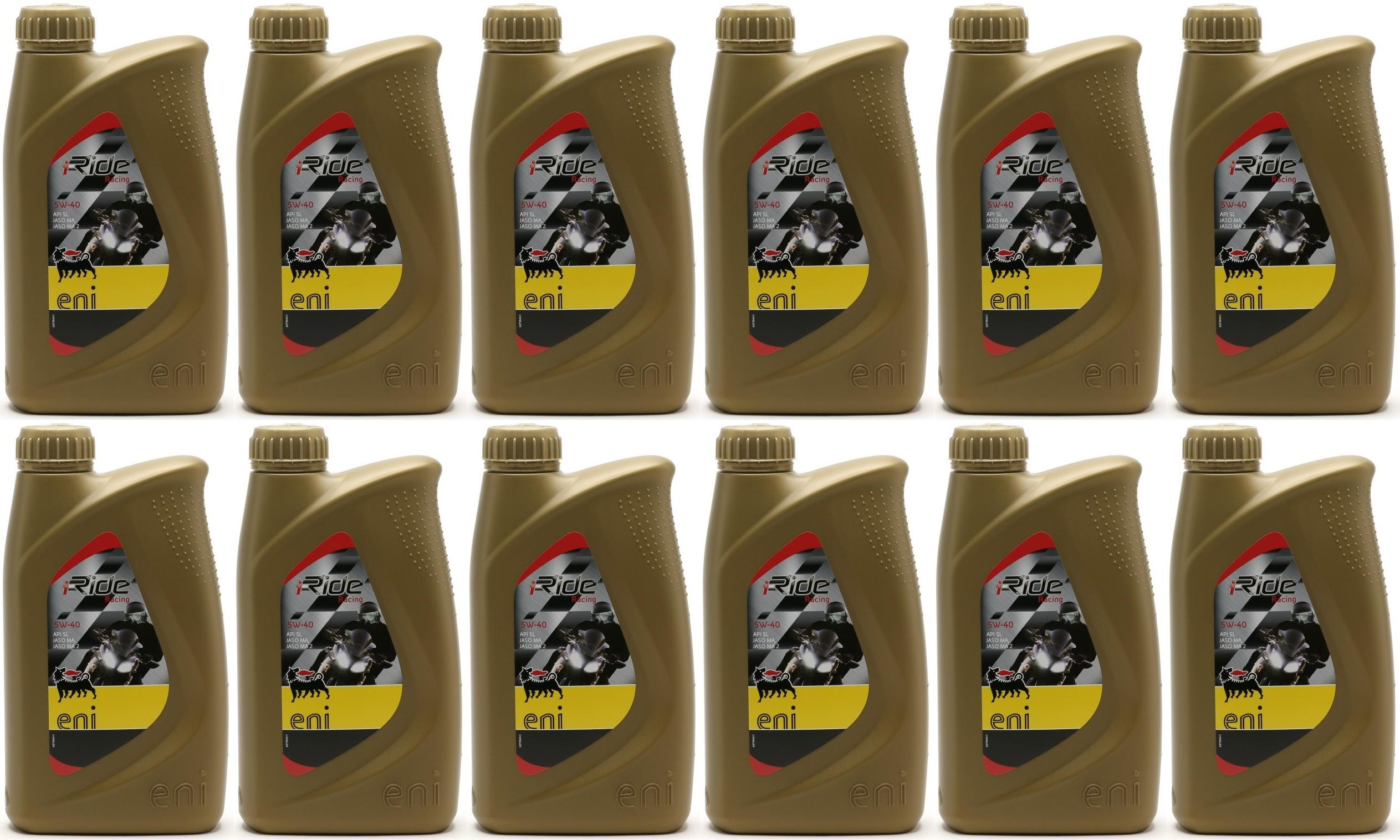 Eni i-Ride Racing 5W-40 synthetisches Motorrad Motoröl 12x 1l = 12 Liter