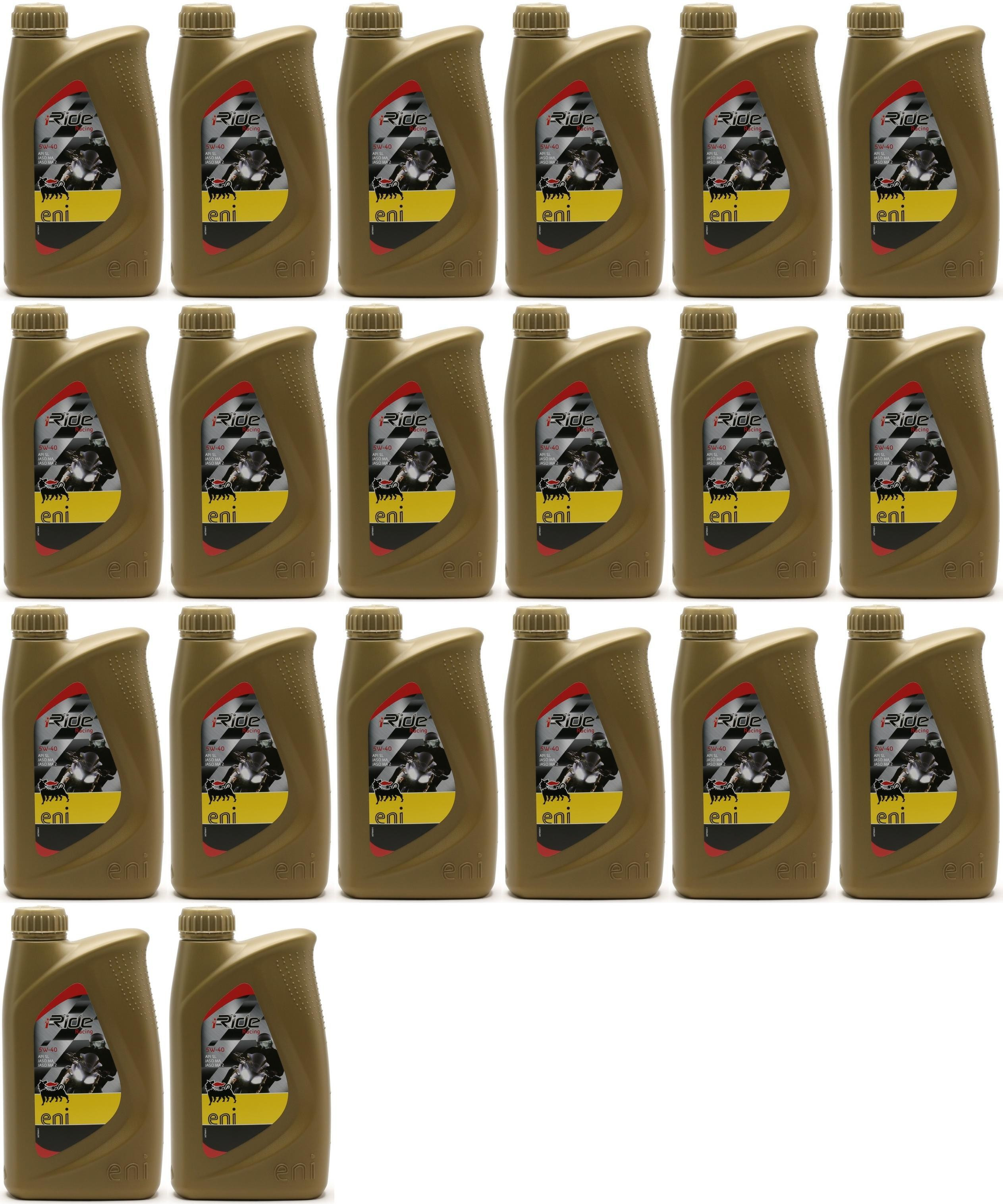 Eni i-Ride Racing 5W-40 synthetisches Motorrad Motoröl 20x 1l = 20 Liter