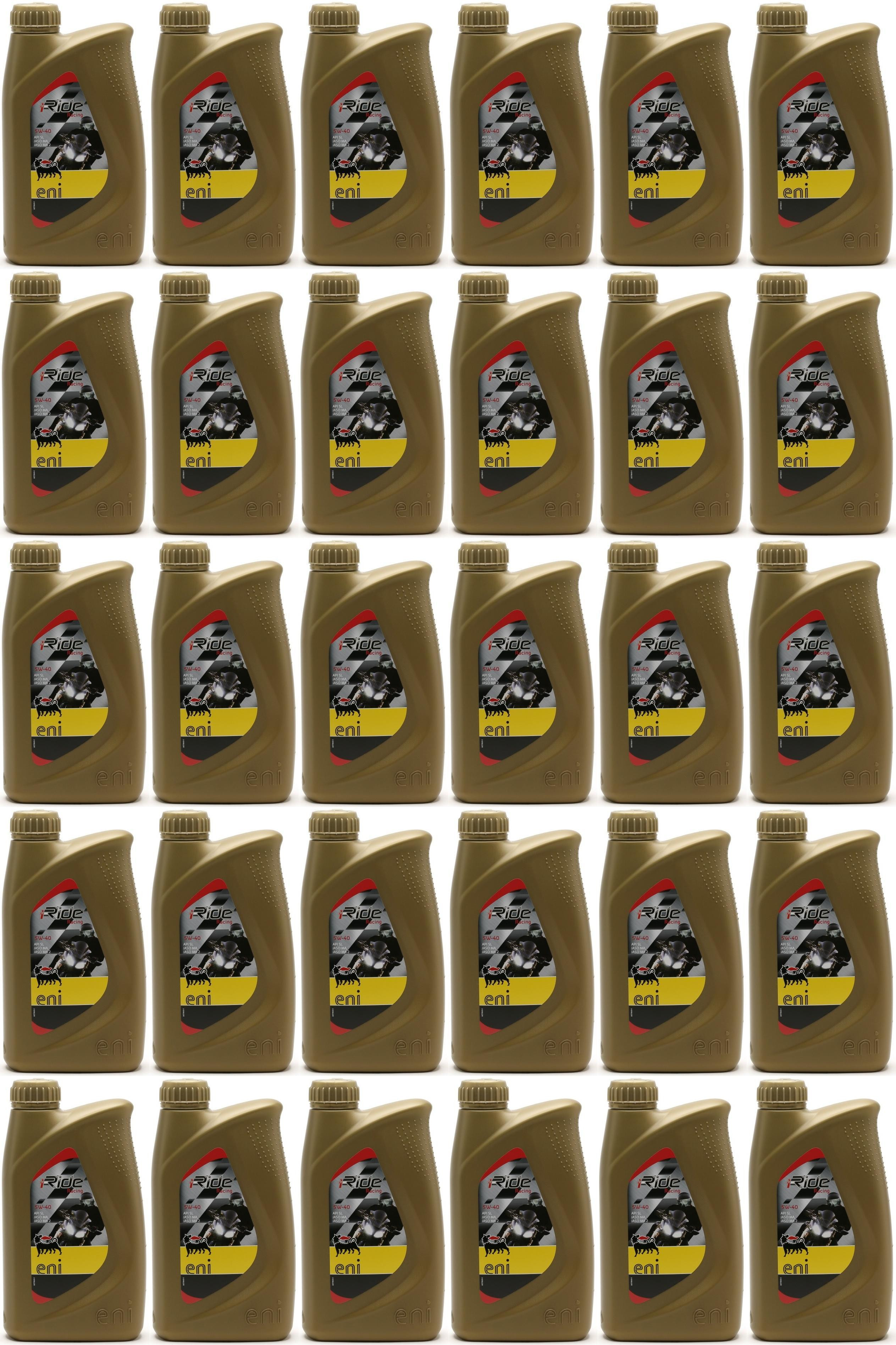 Eni i-Ride Racing 5W-40 synthetisches Motorrad Motoröl 30x 1l = 30 Liter