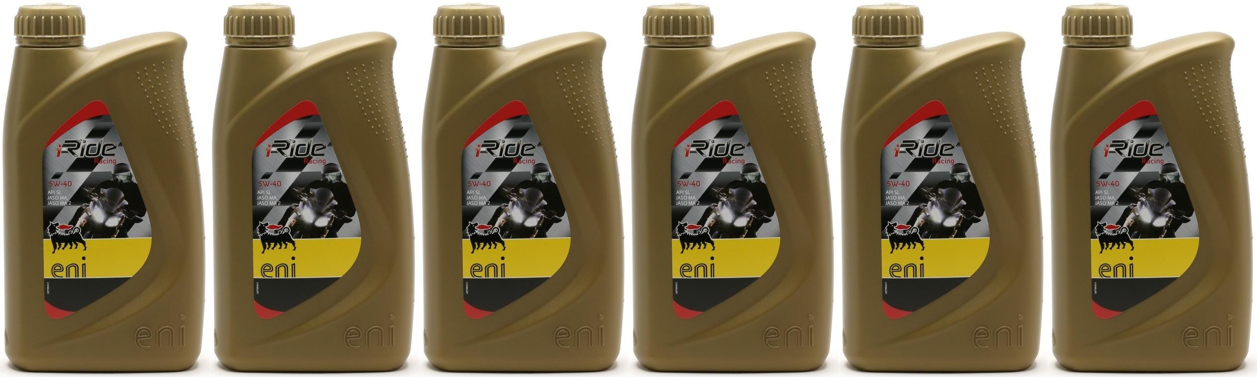 Eni i-Ride Racing 5W-40 synthetisches Motorrad Motoröl 6x 1l = 6 Liter