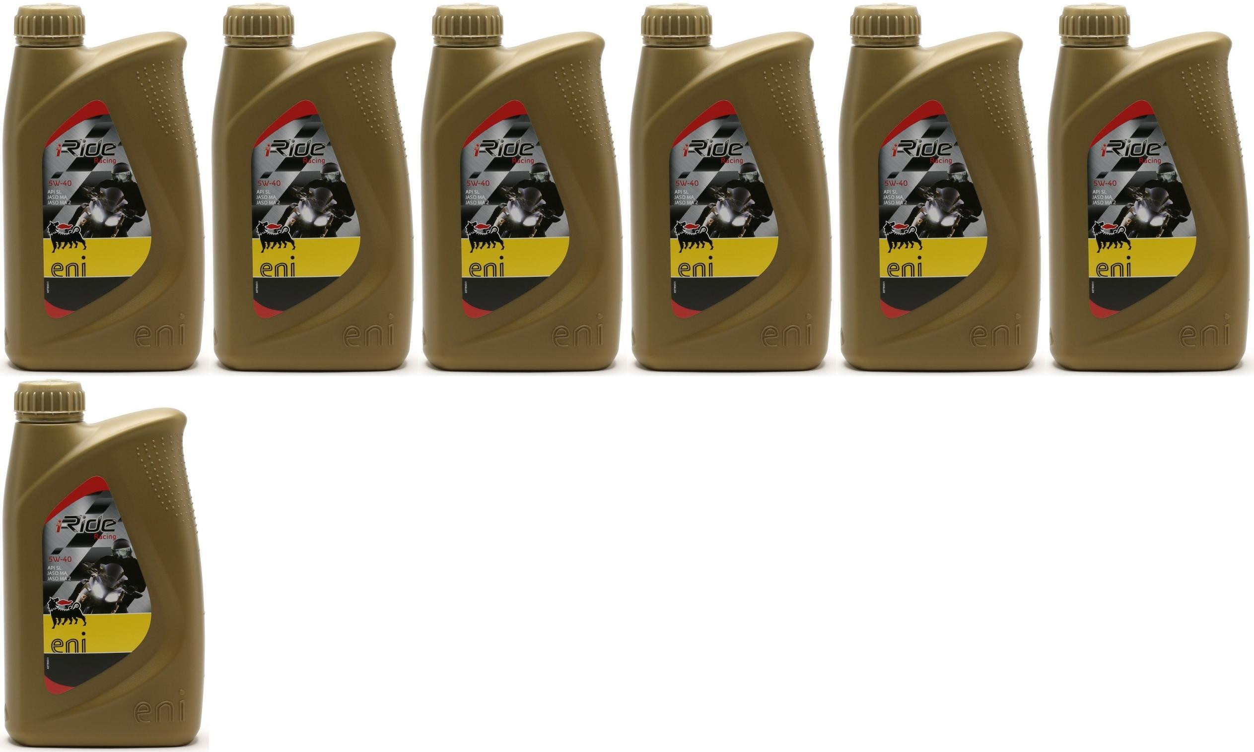 Eni i-Ride Racing 5W-40 synthetisches Motorrad Motoröl 7x 1l = 7 Liter