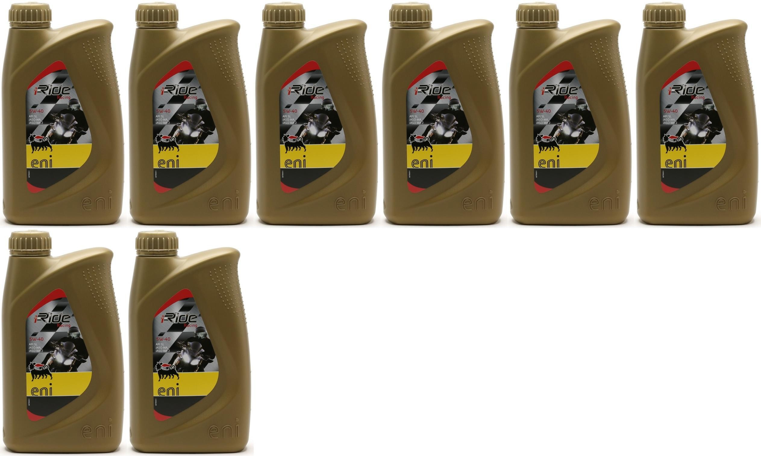Eni i-Ride Racing 5W-40 synthetisches Motorrad Motoröl 8x 1l = 8 Liter