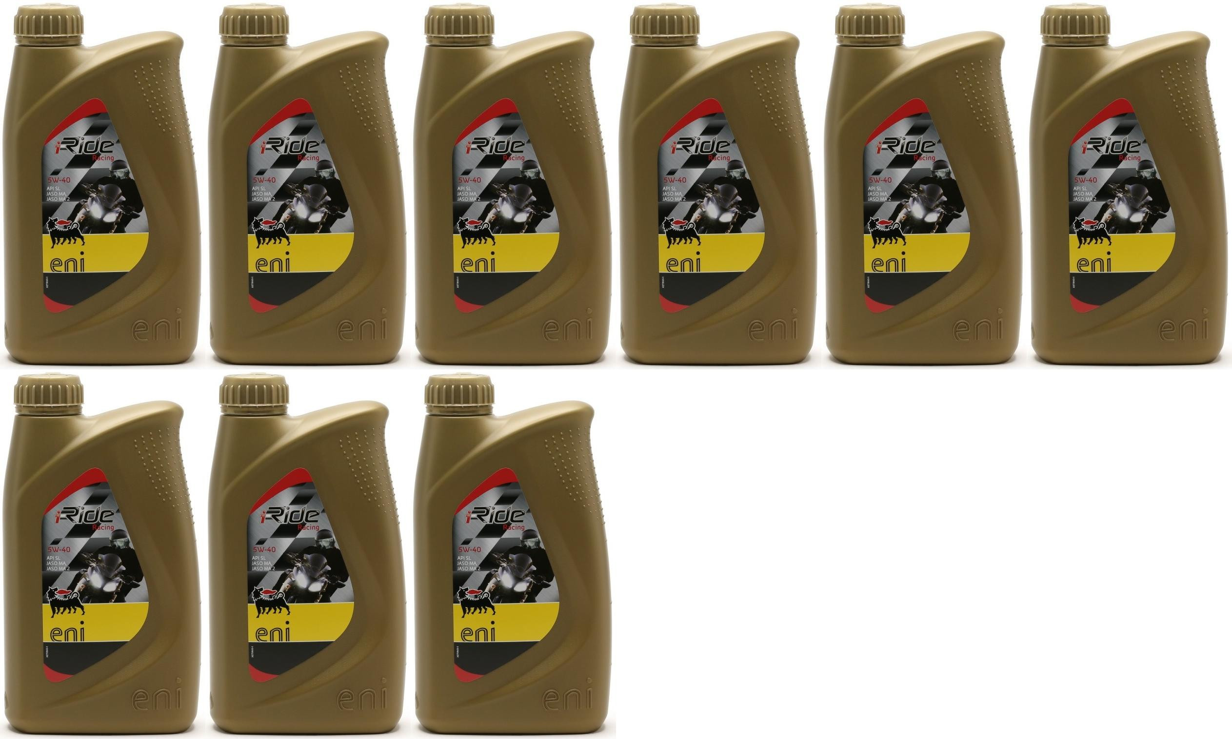 Eni i-Ride Racing 5W-40 synthetisches Motorrad Motoröl 9x 1l = 9 Liter