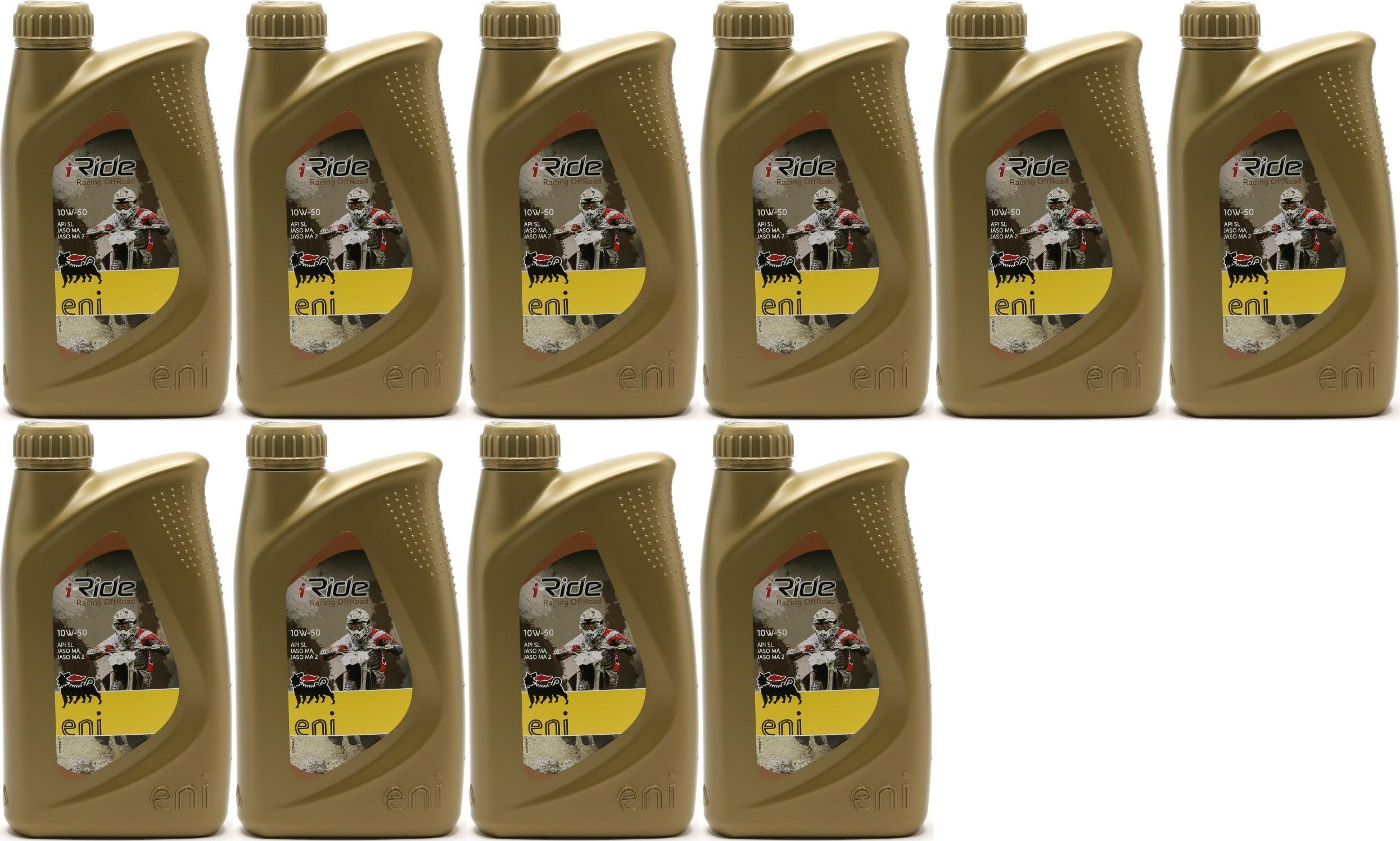 Eni i-Ride racing offroad 10W-50 synthetisches Motorrad Motoröl 10x 1l=10 Liter