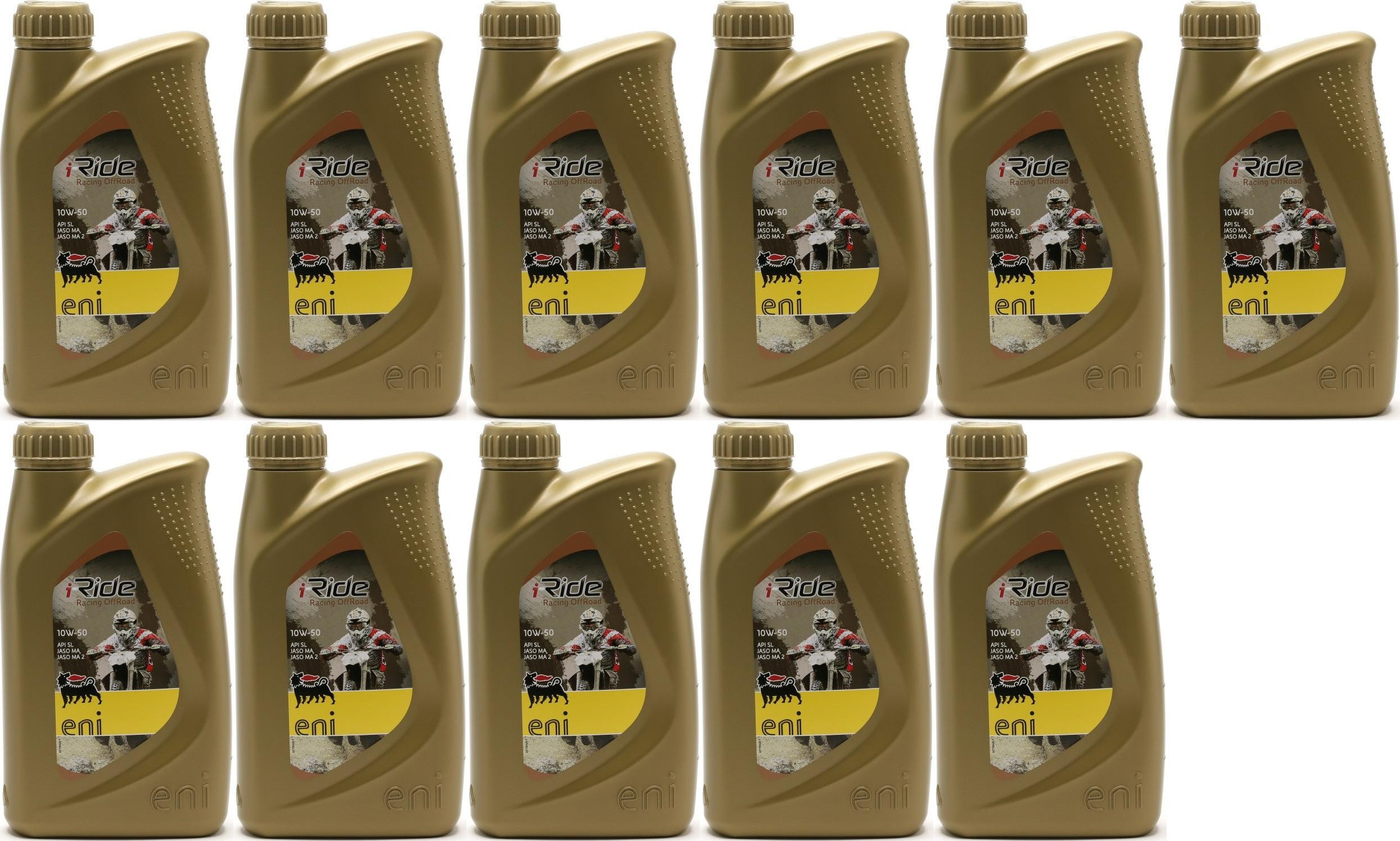 Eni i-Ride racing offroad 10W-50 synthetisches Motorrad Motoröl 11x 1l=11 Liter