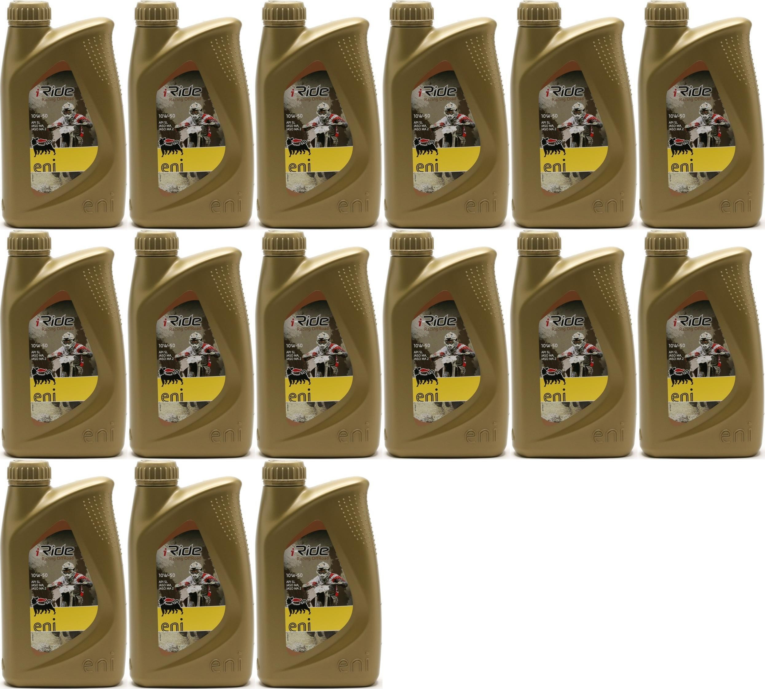 Eni i-Ride racing offroad 10W-50 synthetisches Motorrad Motoröl 15x 1l=15 Liter