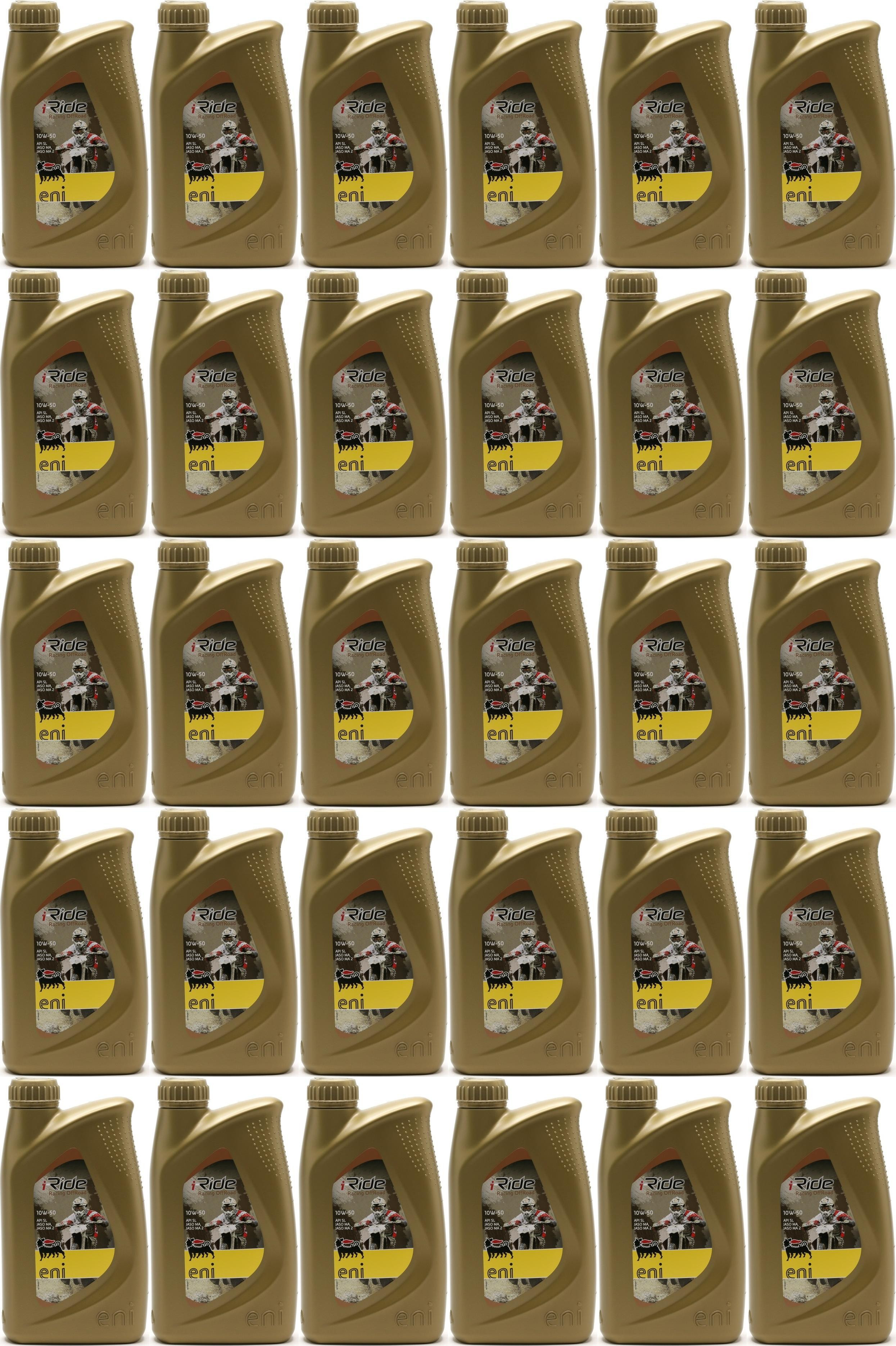 Eni i-Ride racing offroad 10W-50 synthetisches Motorrad Motoröl 30x 1l=30 Liter