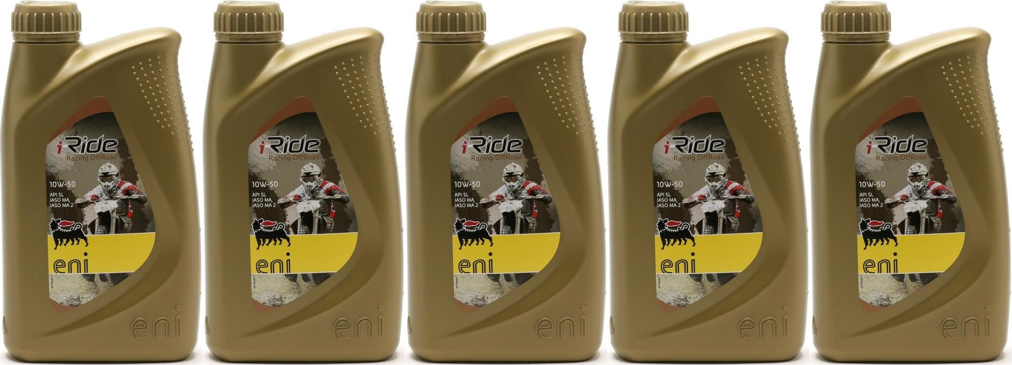 Eni i-Ride racing offroad 10W-50 synthetisches Motorrad Motoröl 5x 1l = 5 Liter