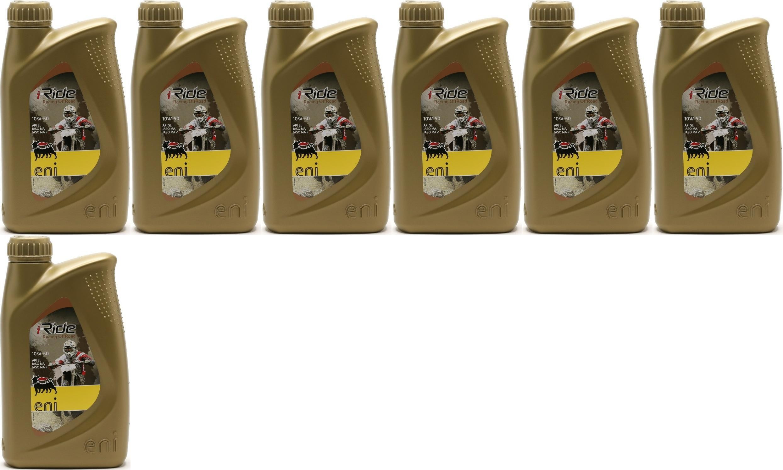 Eni i-Ride racing offroad 10W-50 synthetisches Motorrad Motoröl 7x 1l = 7 Liter