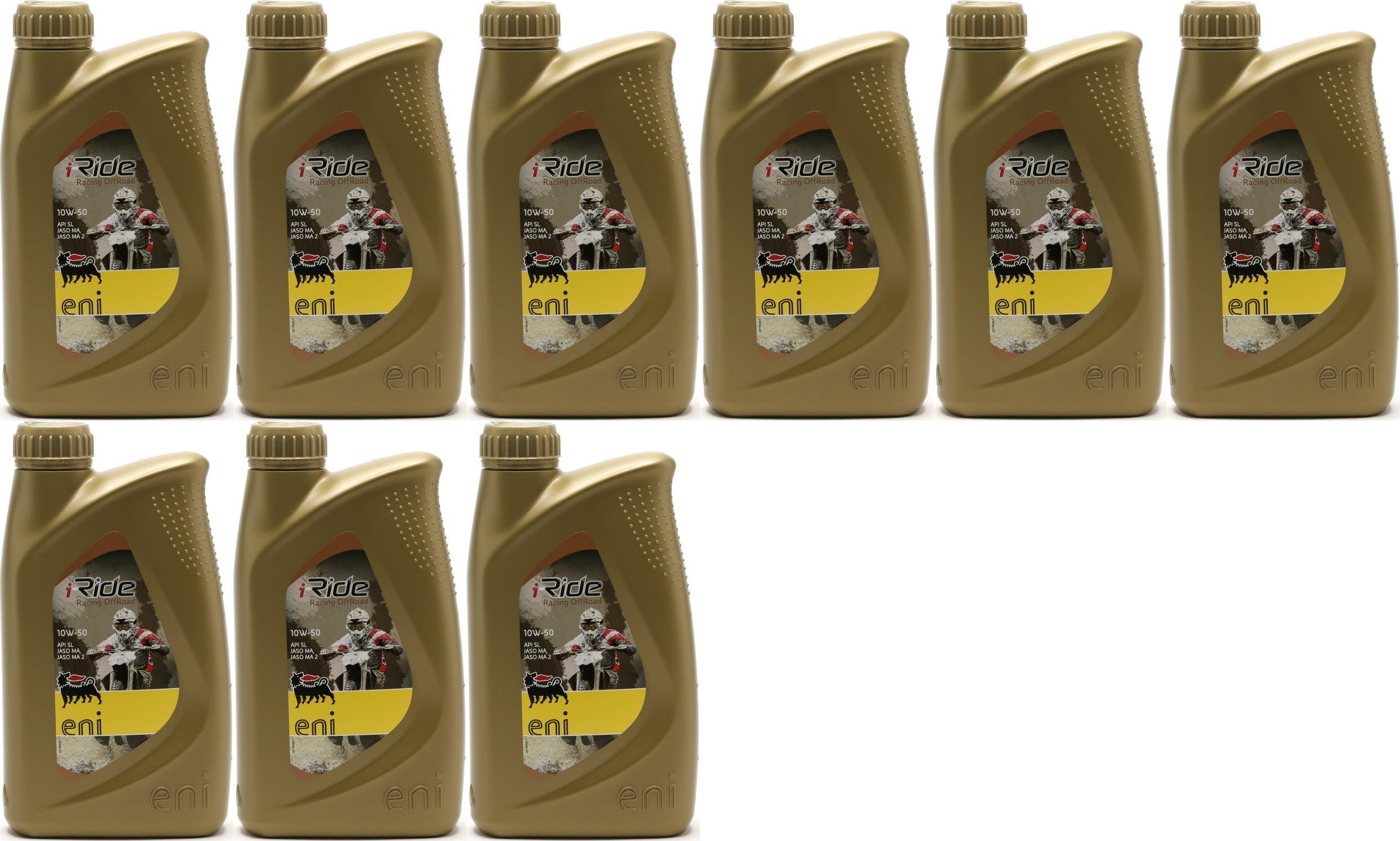Eni i-Ride racing offroad 10W-50 synthetisches Motorrad Motoröl 9x 1l = 9 Liter