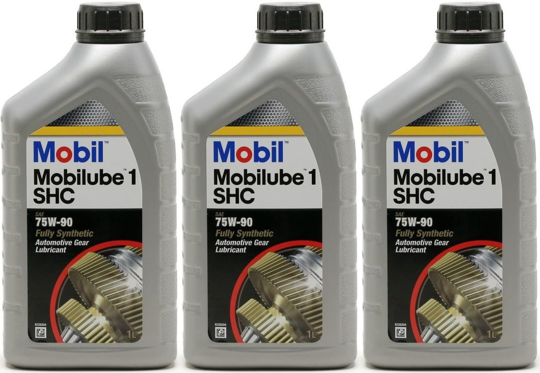 Mobil Mobilube 1 SHC 75W-90 PKW & Motorrad Getriebeöl 3x 1l = 3 Liter