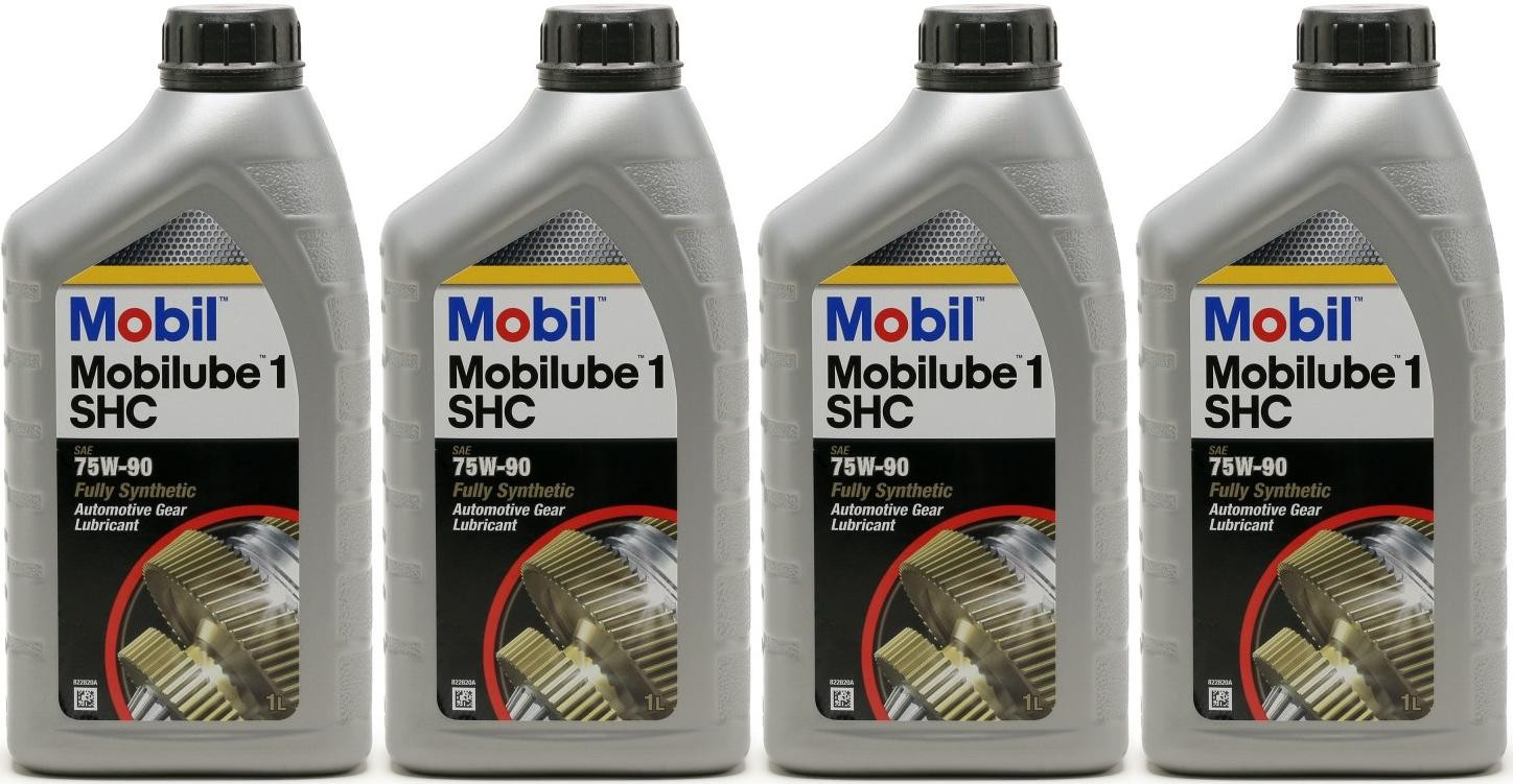 Mobil Mobilube 1 SHC 75W-90 PKW & Motorrad Getriebeöl 4x 1l = 4 Liter