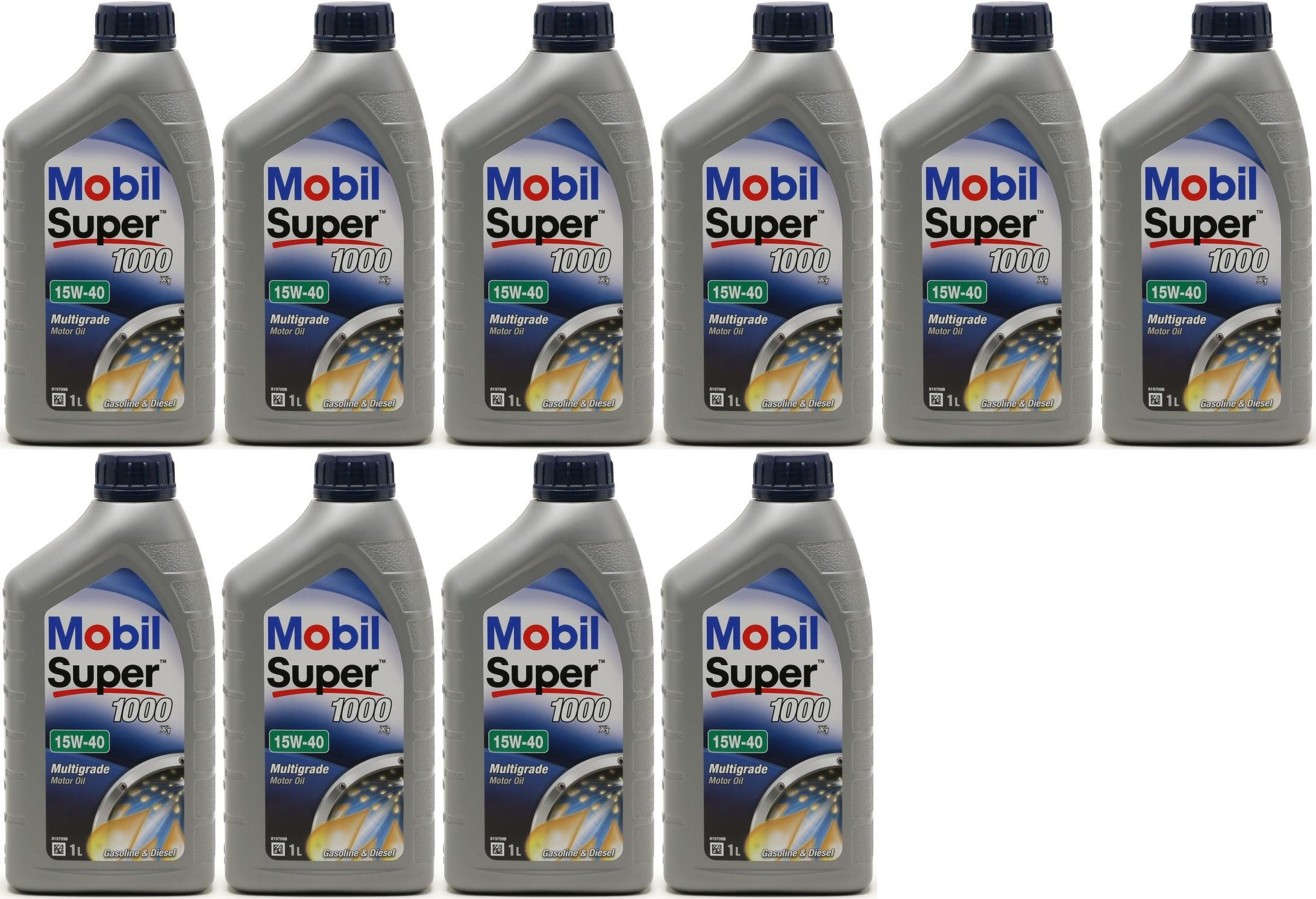 Mobil Super 1000 X1 15W-40 Motoröl 10x 1l = 10 Liter