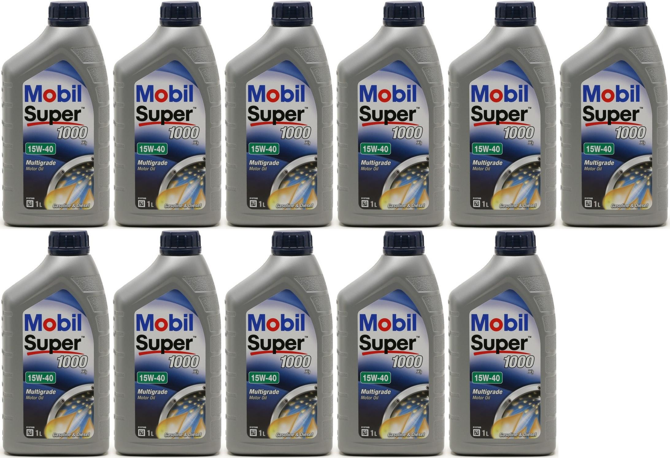 Mobil Super 1000 X1 15W-40 Motoröl 11x 1l = 11 Liter