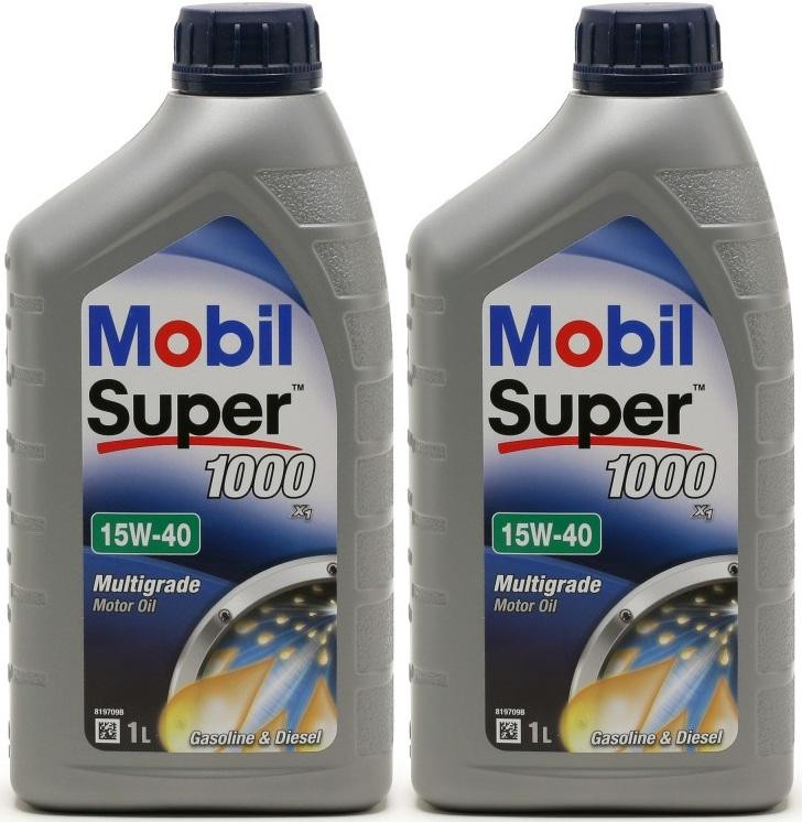 Mobil Super 1000 X1 15W-40 Motoröl 2x 1l = 2 Liter
